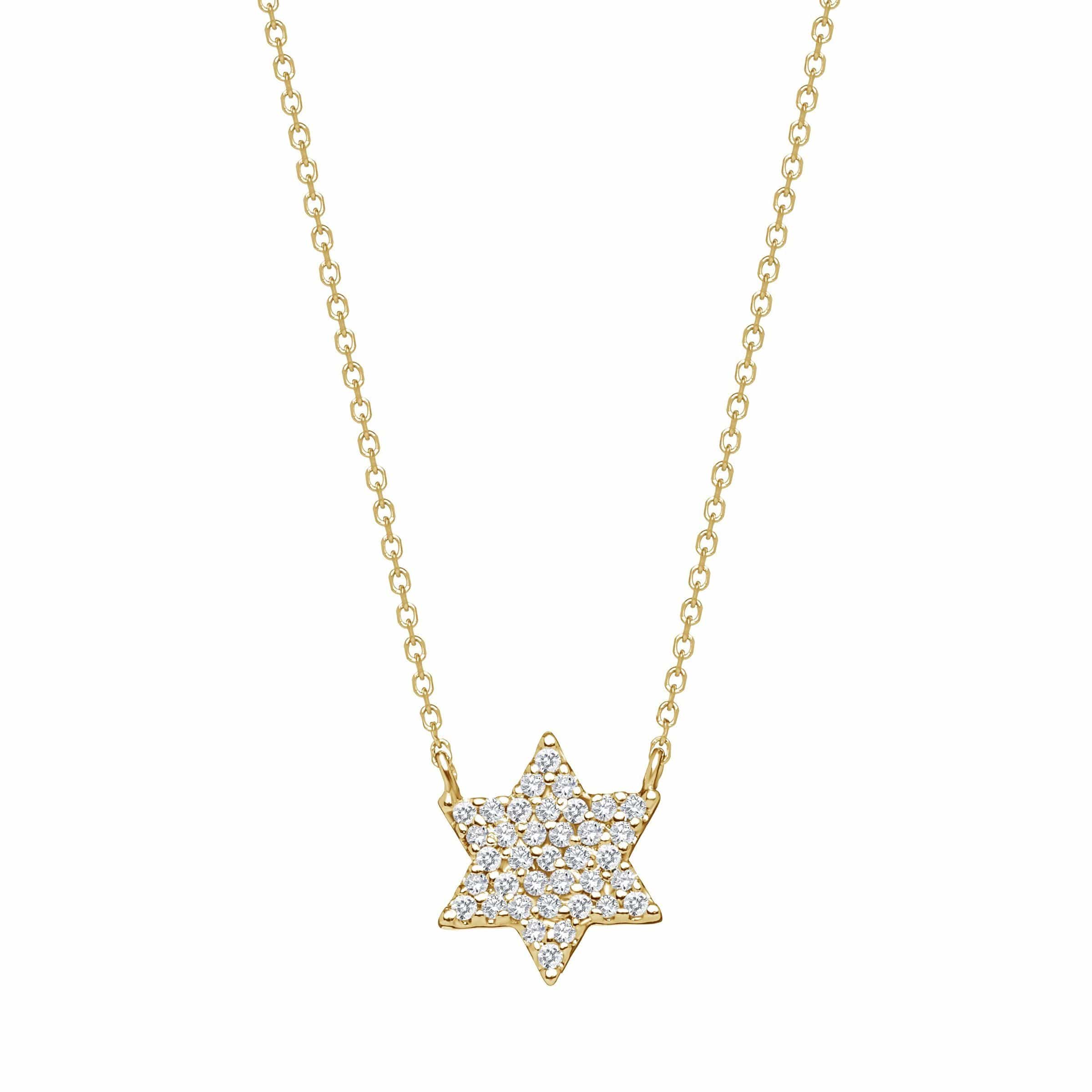 Dainty Diamond Star of David Necklace - 14k Yellow, White or Rose Gold、mySite、topwebapps