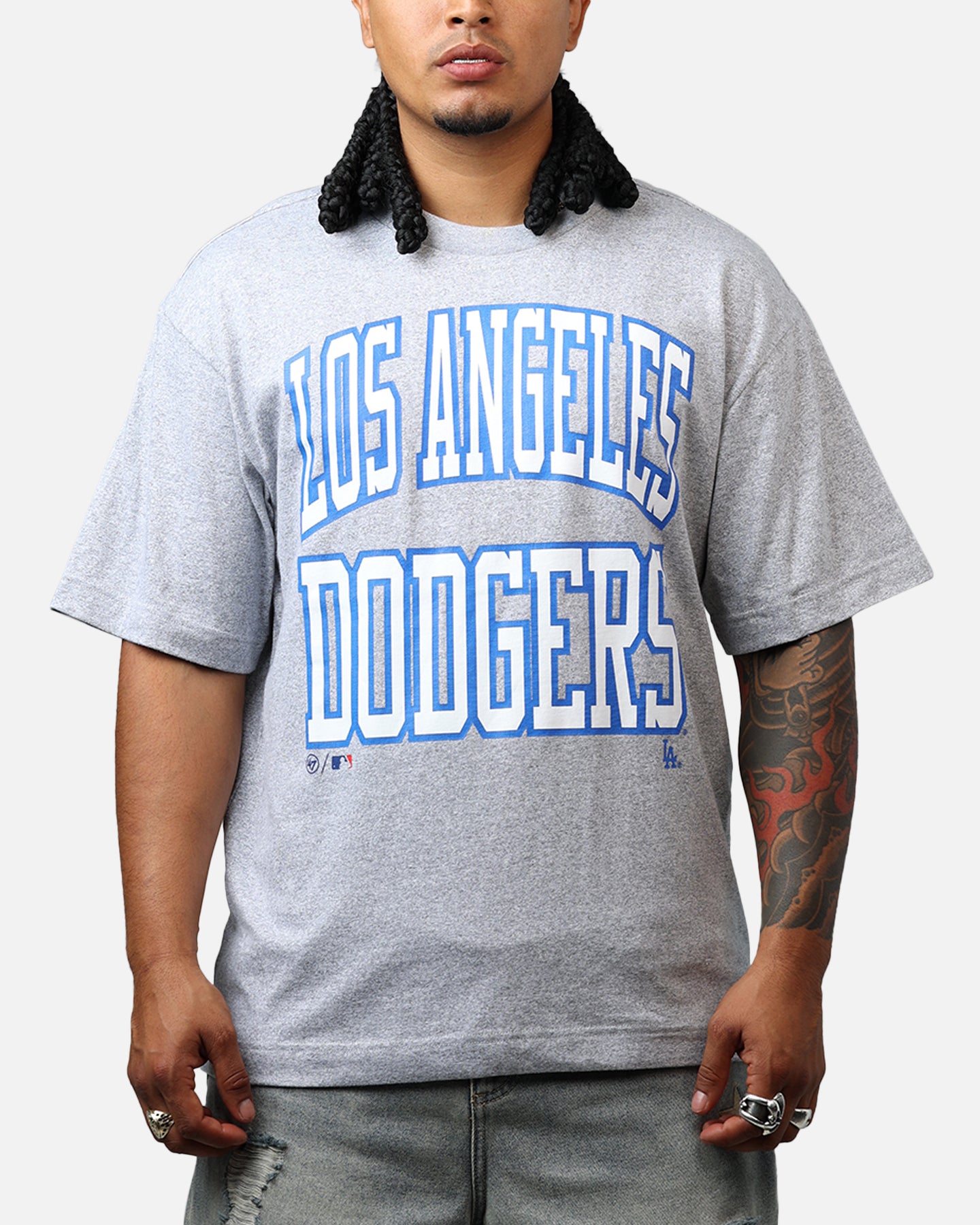 47 Brand Los Angeles Dodgers Stack T-Shirt Grey、mySite、zt4zffjzw