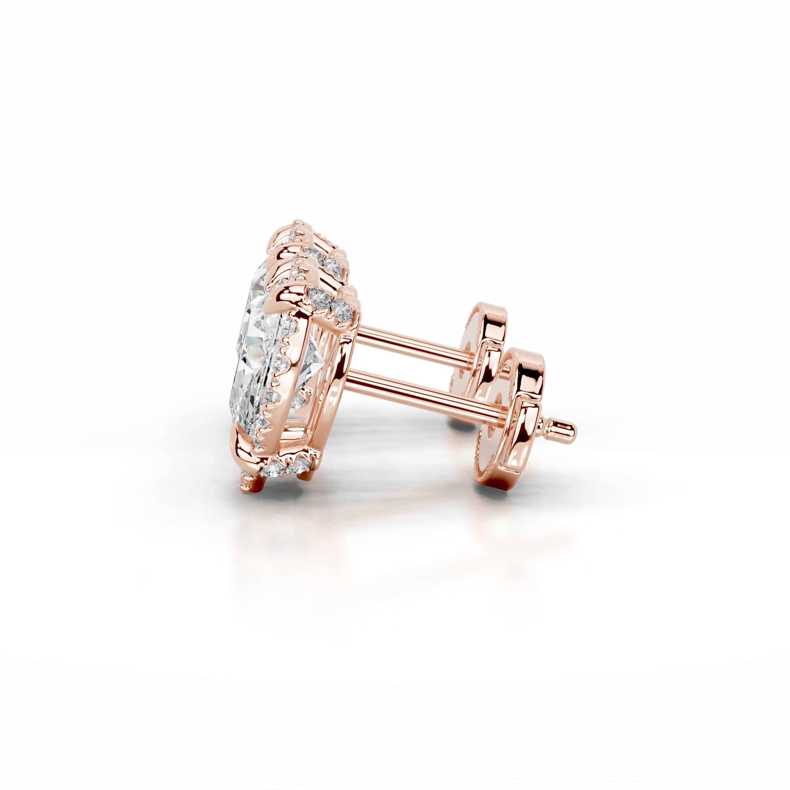 Ophelia Diamond Halo Earrings - 14K Rose Gold、mySite、hinf8tx79