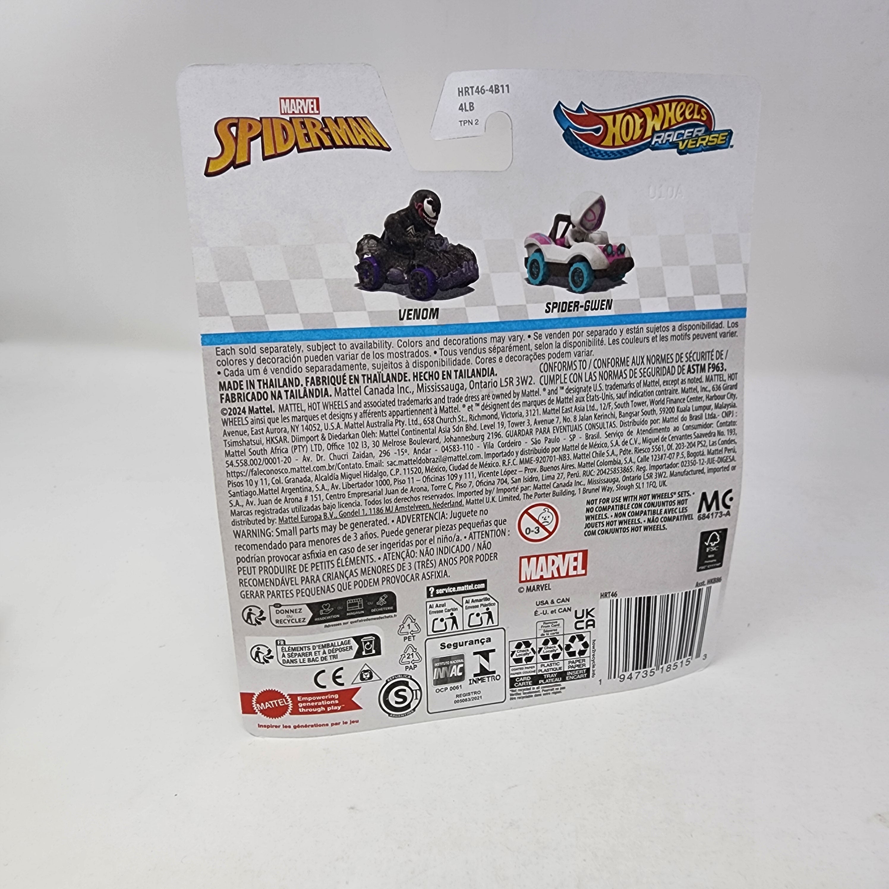 Spider-Gwen Spider-Man Marvel * 2025 Hot Wheels Racer Verse Case D、mySite、hgirdovlk