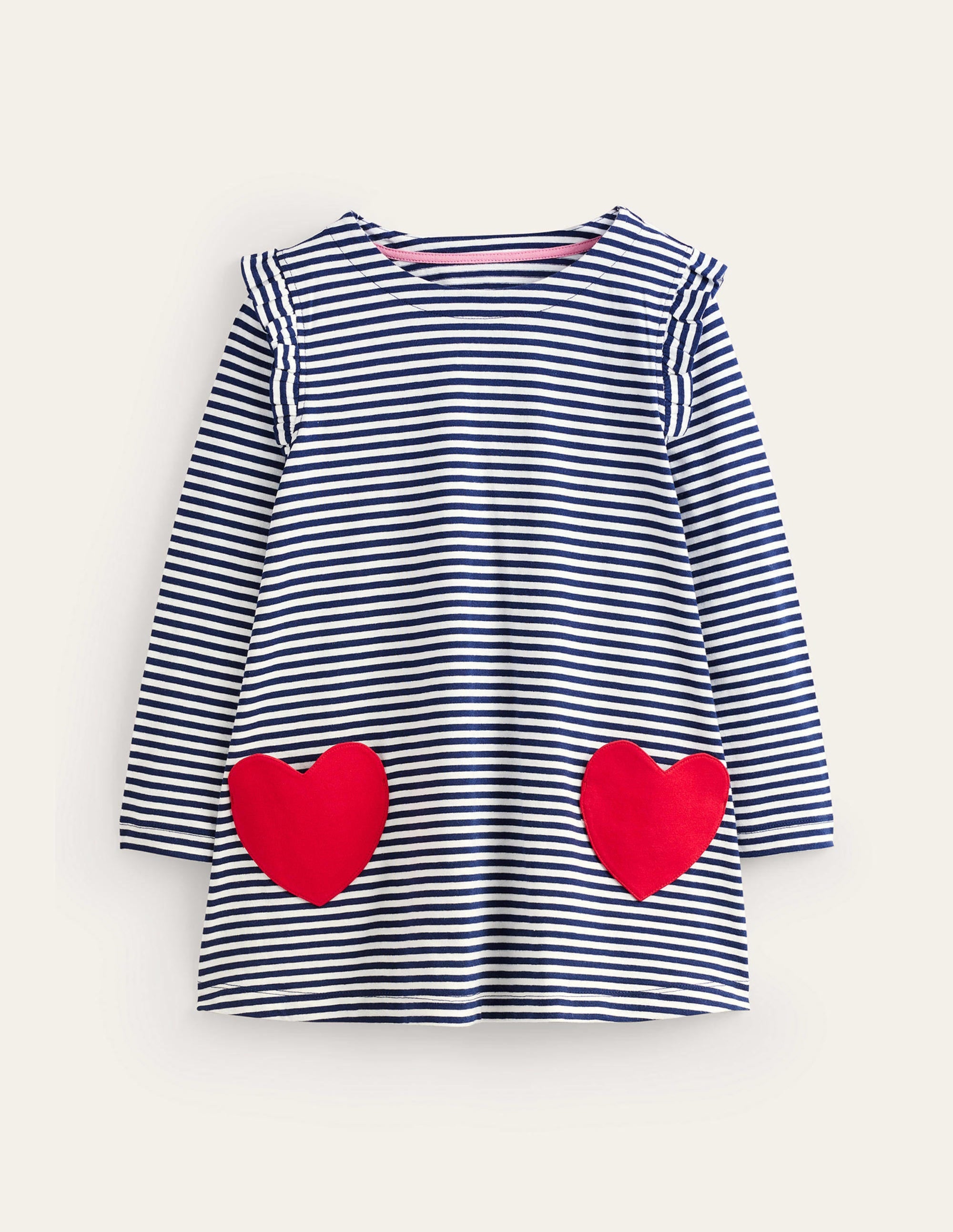  Heart Pocket Tunic-College Navy/Ivory Hearts、mySite、ashleygrahame