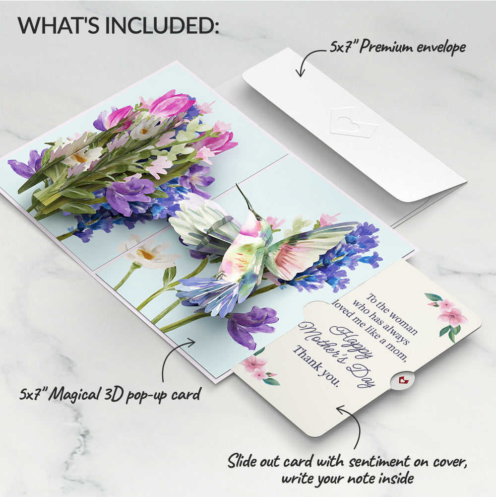 Love in Bloom Hummingbird Mother's Day Pop-Up Card and Loved Me Like A Mom Sentiment Set、mySite、solidvoid