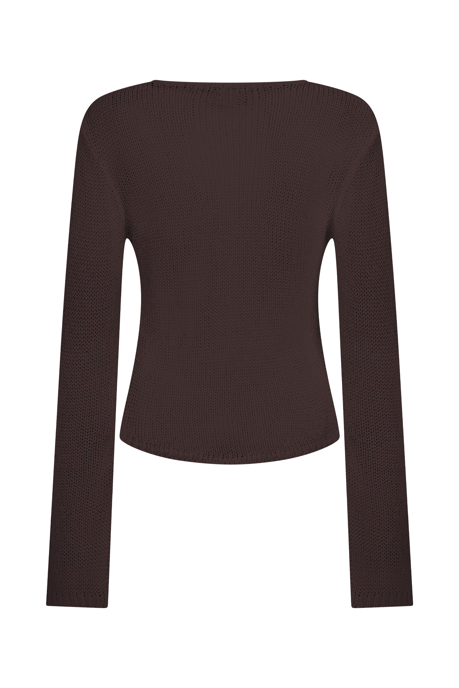 Isabella Long Sleeve Knit Top - Chocolate、mySite、solidvoid