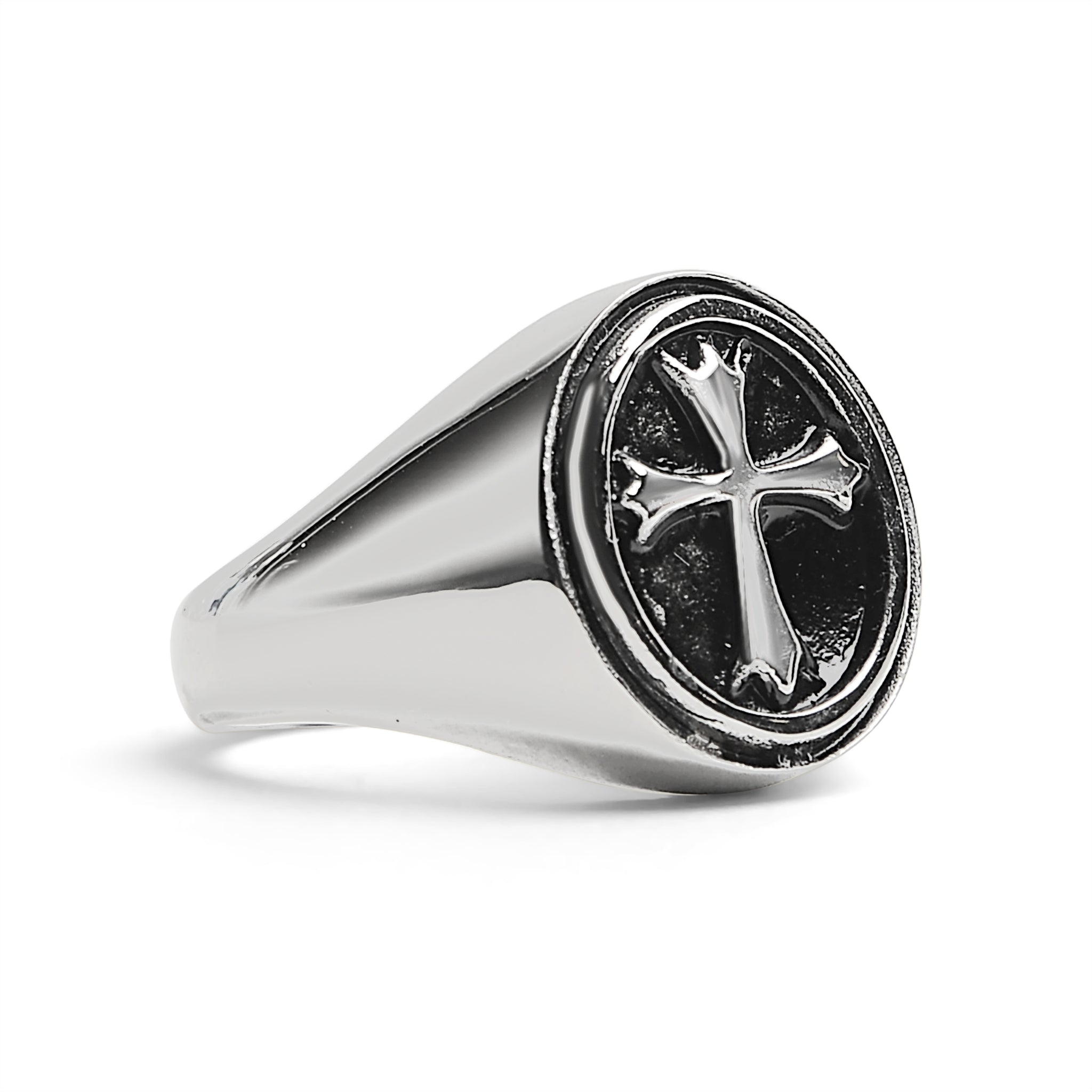 Stainless Steel Polished Cross Signet Ring / SCR2215、mySite、dreamappss