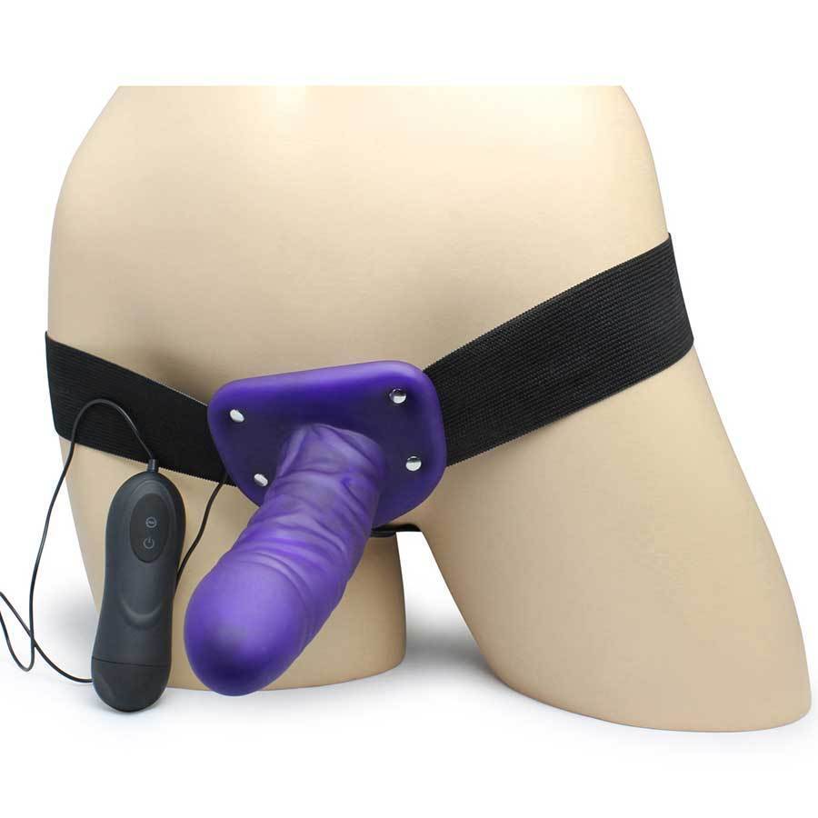 Vibrating Penis Extension Sleeve 7 Inch Hollow Purple Strap-On Cock Sheath、mySite、bottomscart