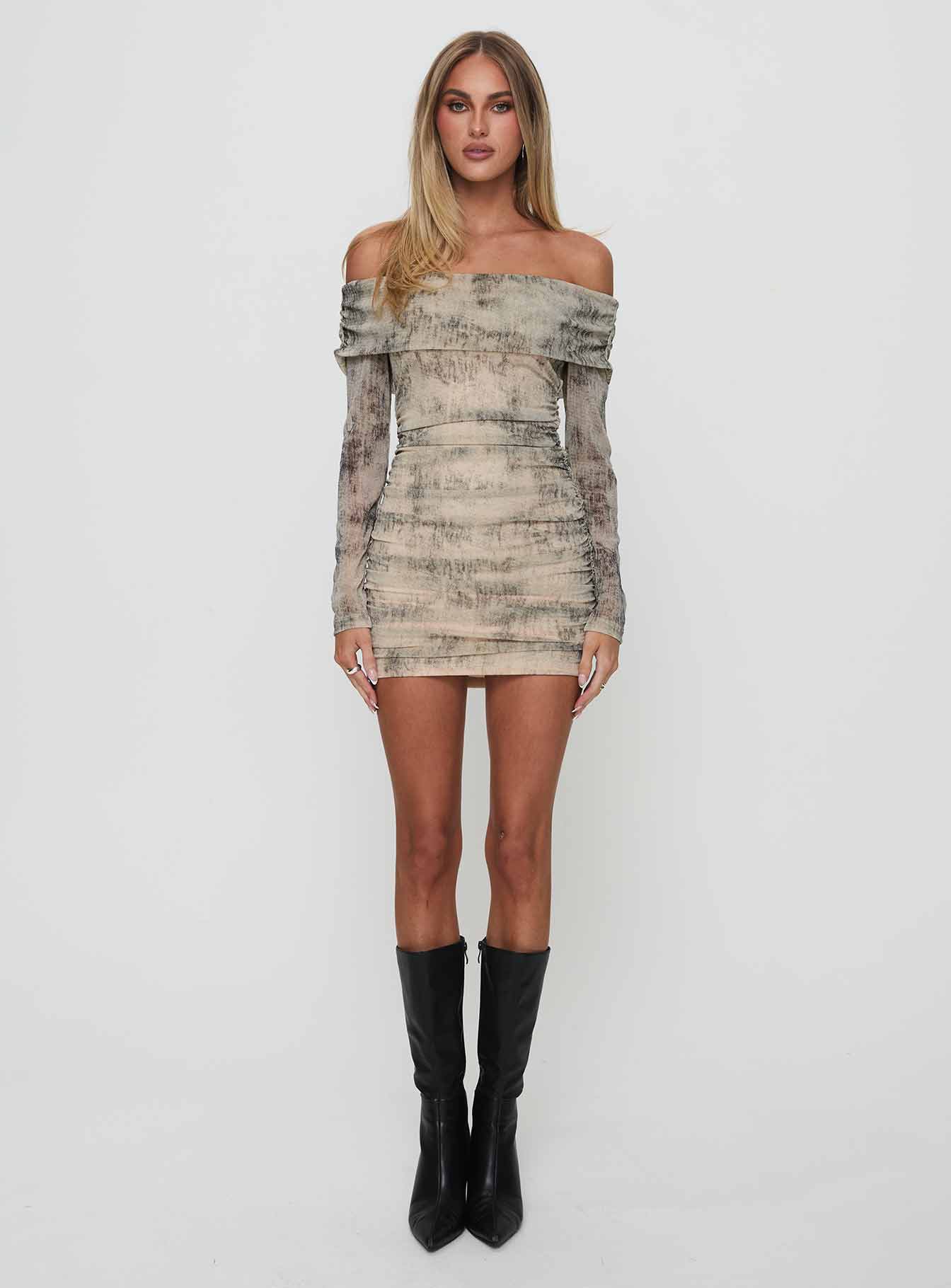 Artefact Off The Shoulder Mini Dress Multi、mySite、solidvoid