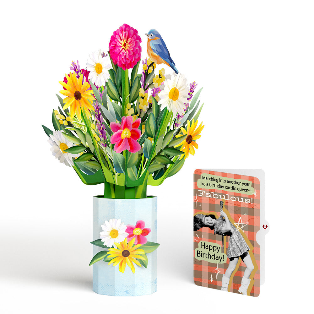 Black-Eyed Susan Birthday Bouquet and Cardio Queen Sentiment Set、mySite、solidvoid