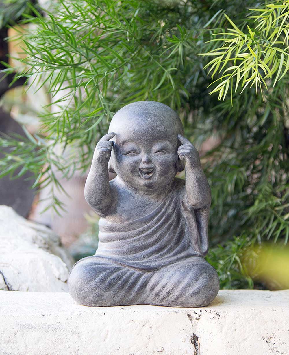 Enlightened Shaolin Monk Garden Statue, 16 Inches、mySite、topwebapps