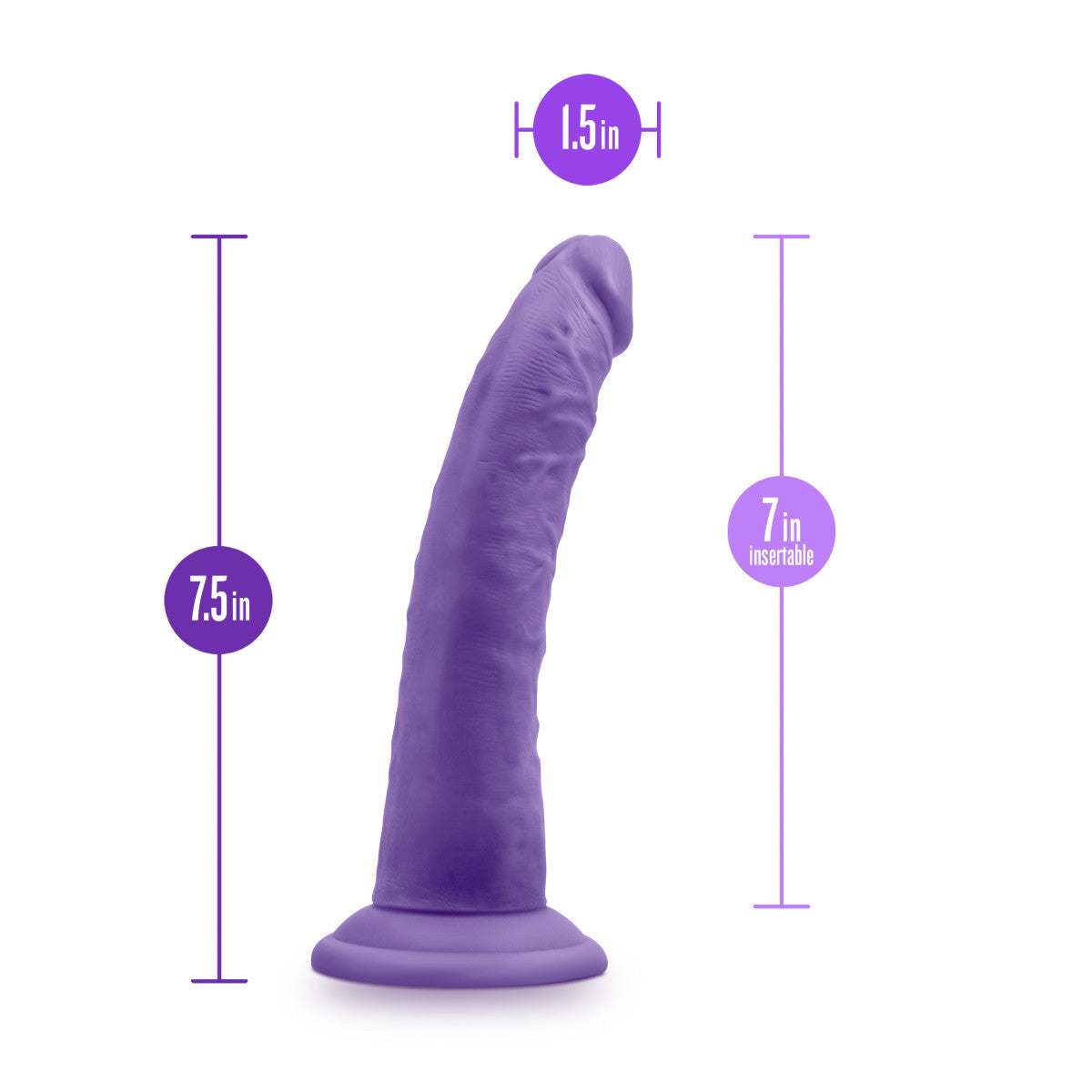 Au Naturel Bold By Blush® | Jack Realistic Purple 7.5-Inch Long Dildo With Balls & Suction Cup Base、mySite、bottomscart
