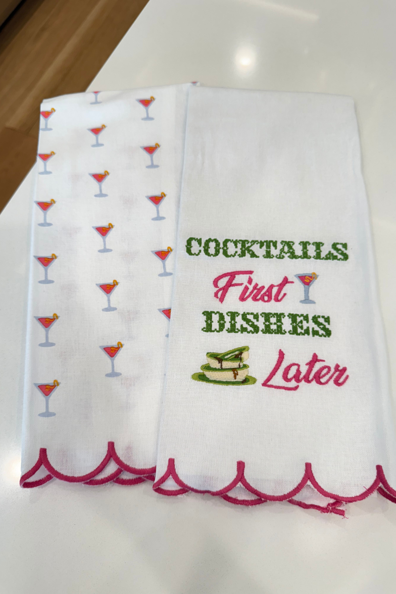 Drinking Kitchen Dish Towels Set- Cocktails First, Dishes Later、mySite、hinf8tx79