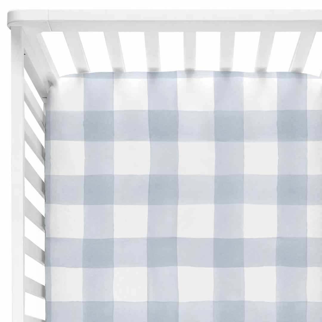  Dusty Blue Gingham Crib Sheet、mySite、layawaytickets