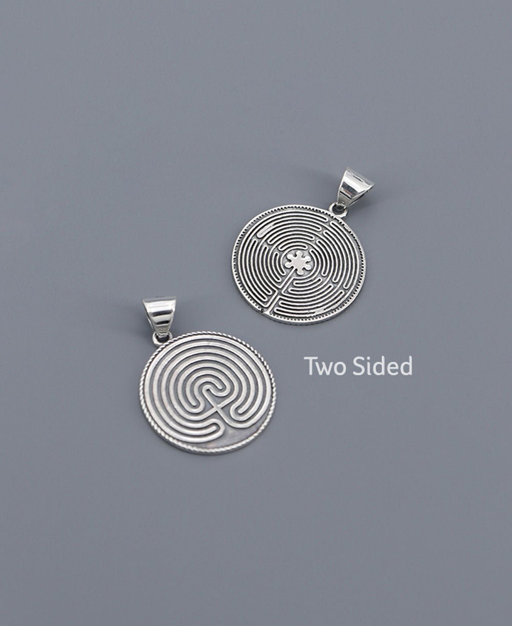 Two Sided Sterling Silver Labyrinth Pendant、mySite、topwebapps