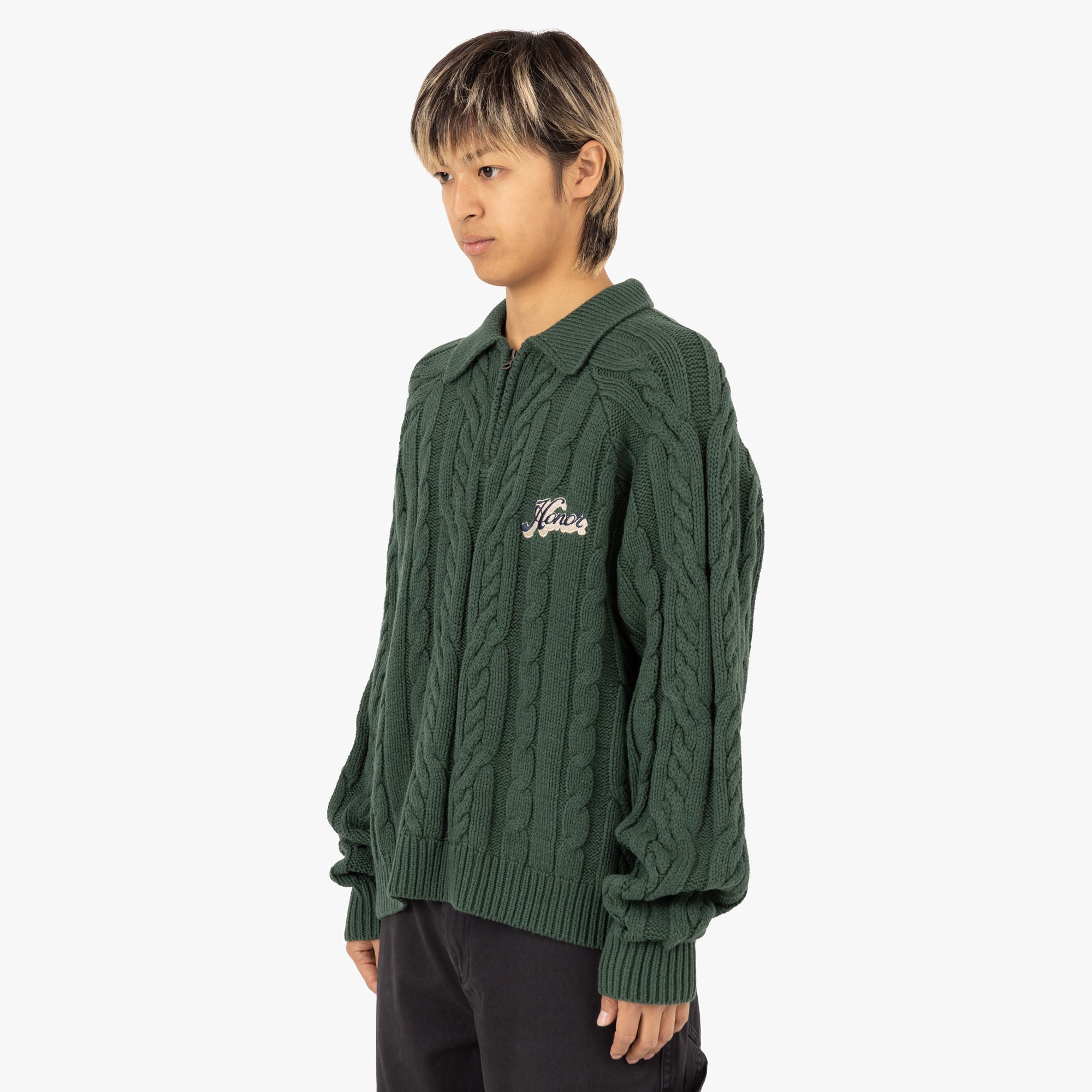  Honor The Gift Cable Zip Leisure Henley / Green、mySite、merchandisen