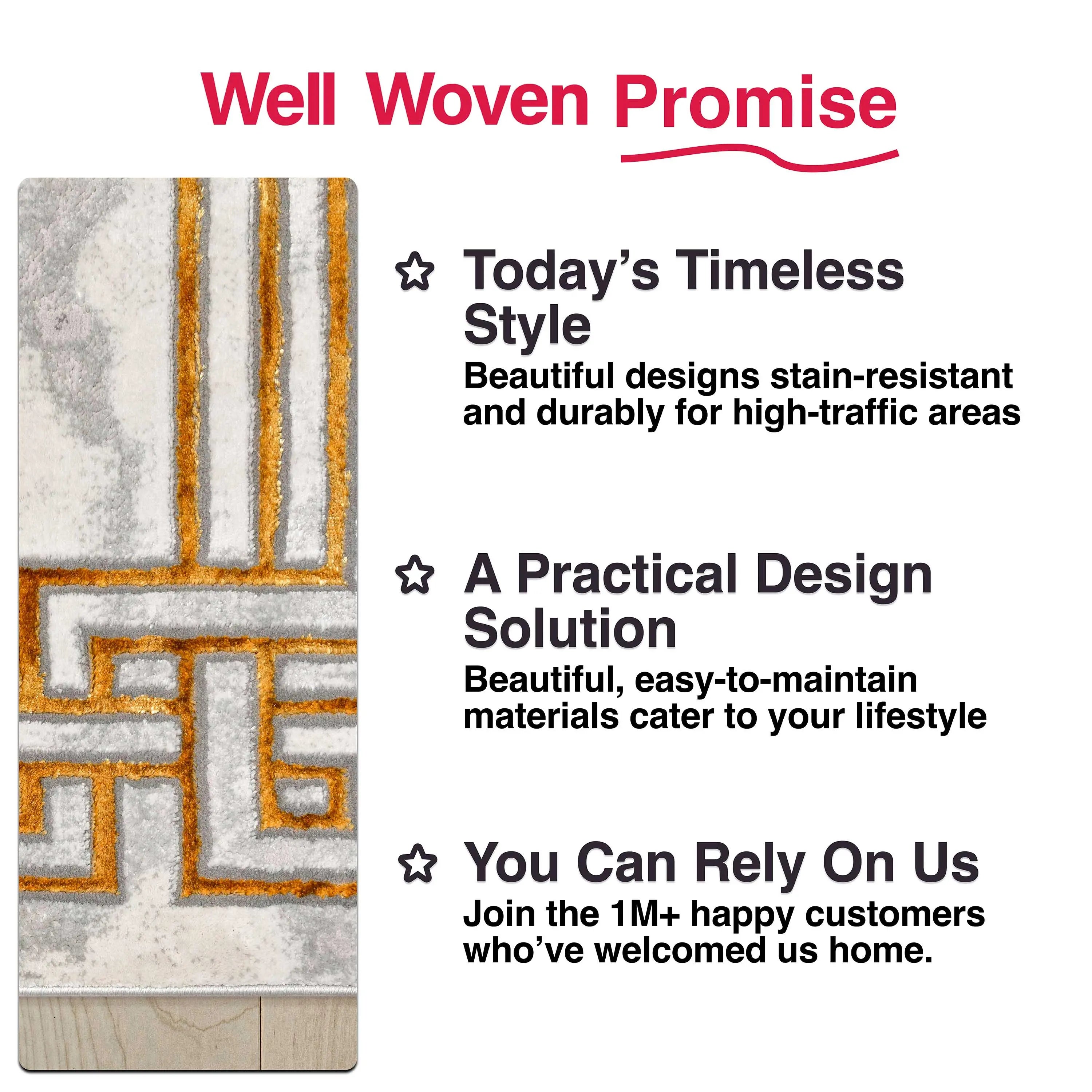 Huntington Retro Marble Border Glam Rug、mySite、gigharbornorthrealestate