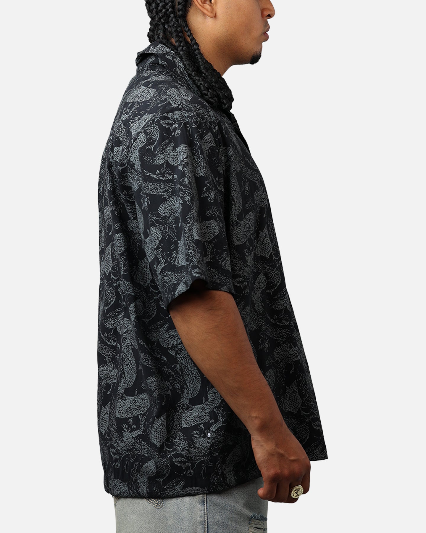 Saint Morta Year Of The Snake Button Up Shirt Black/Grey、mySite、zt4zffjzw