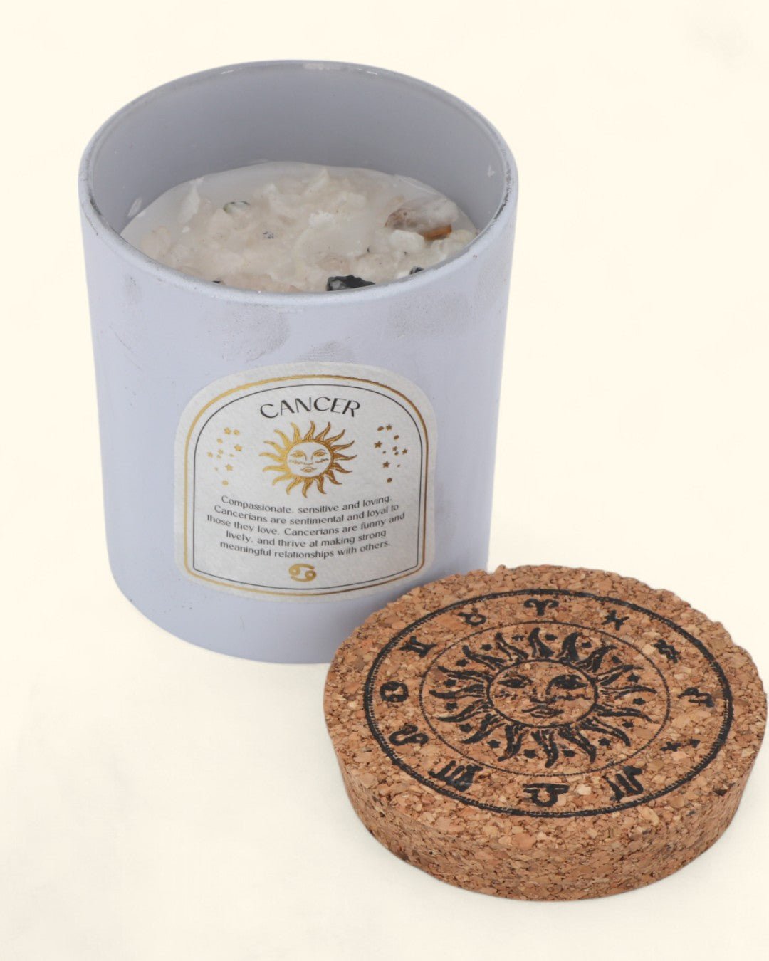 Cancer Zodiac Candle & Crystal Tumblestone Set、mySite、topwebapps