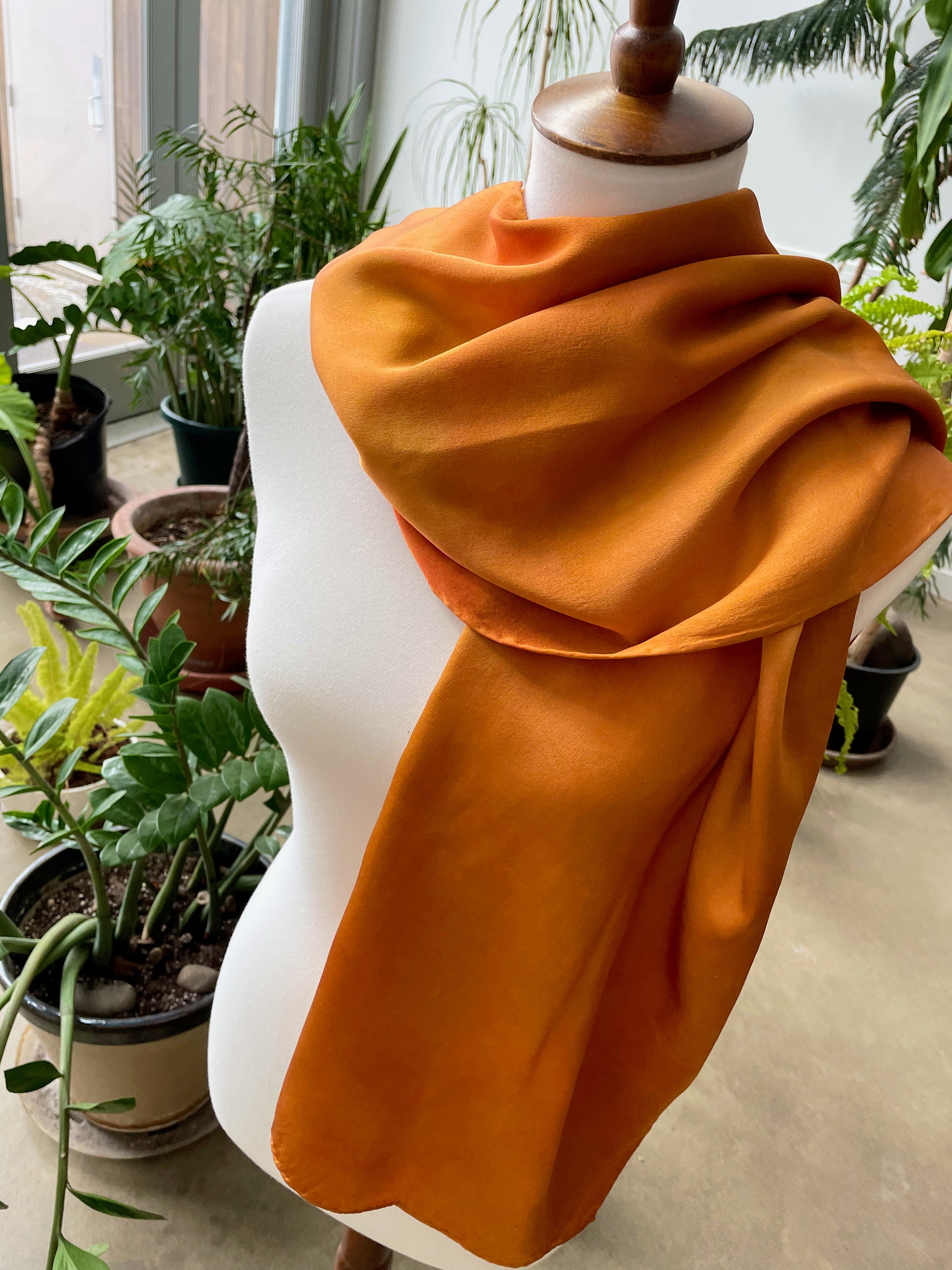 Silk Charmeuse Scarf: Vibrant Orange、mySite、topwebapps