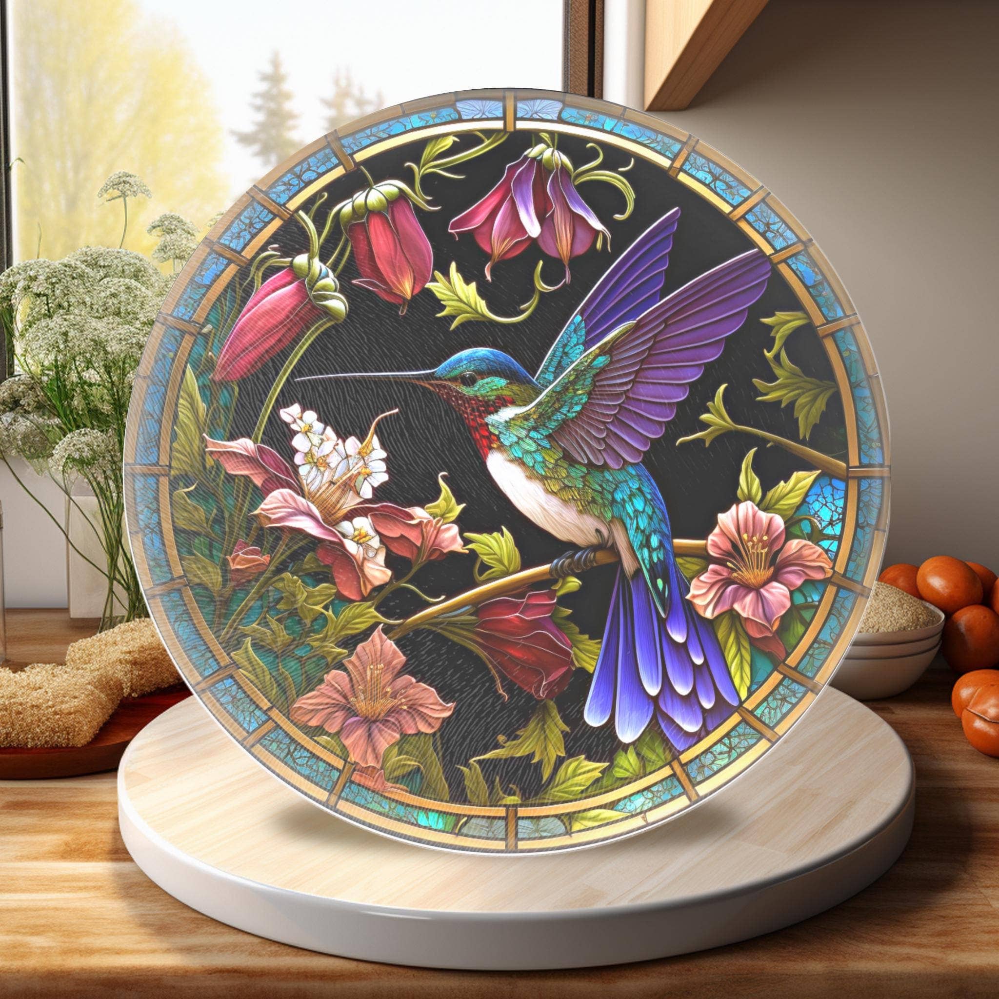 Hummingbird Tempered Glass Cutting & Charcuterie Board、mySite、g9winljtr