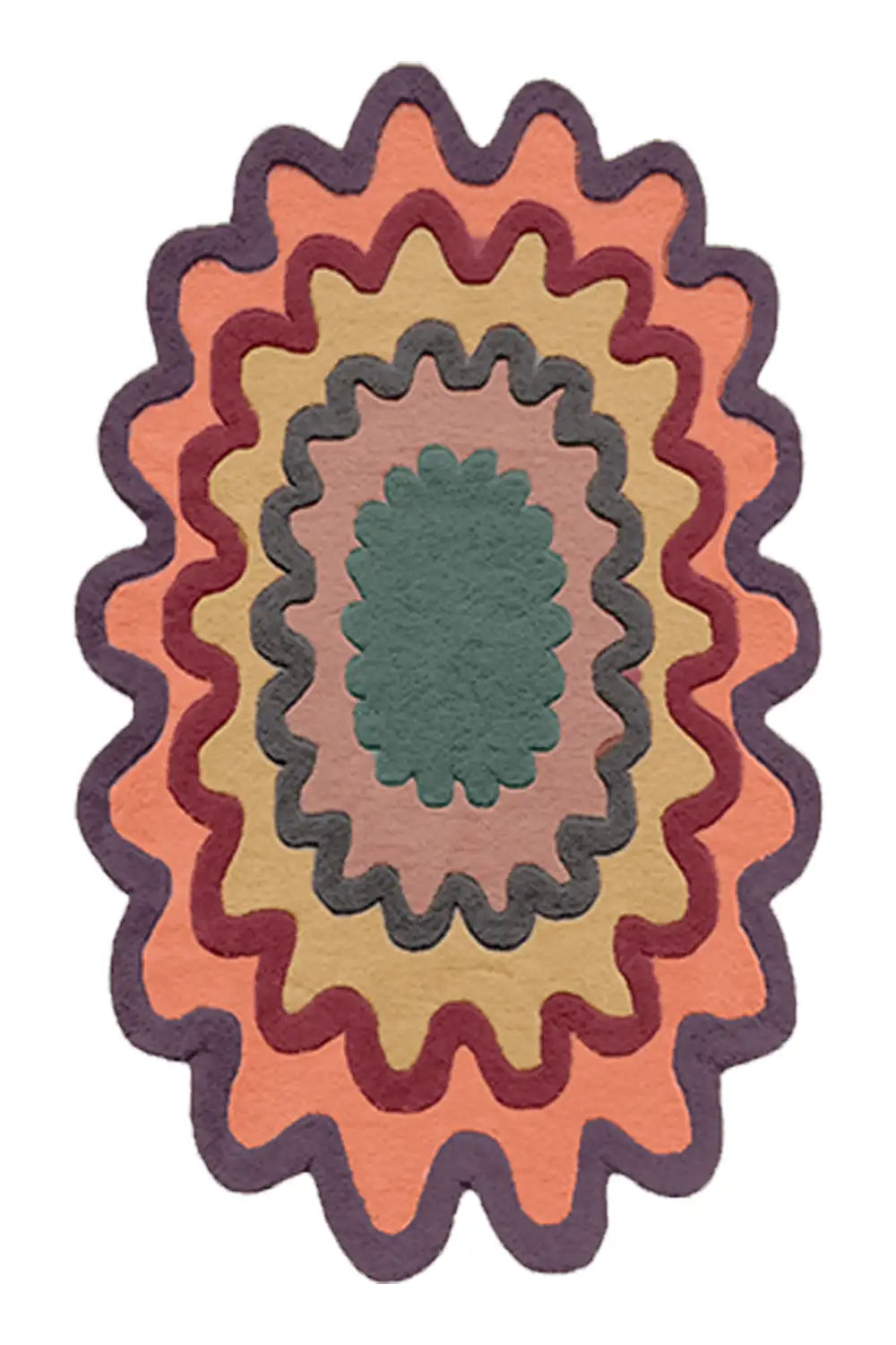 Customizable Spectrum Burst Tufted Oval Rug、mySite、gigharbornorthrealestate