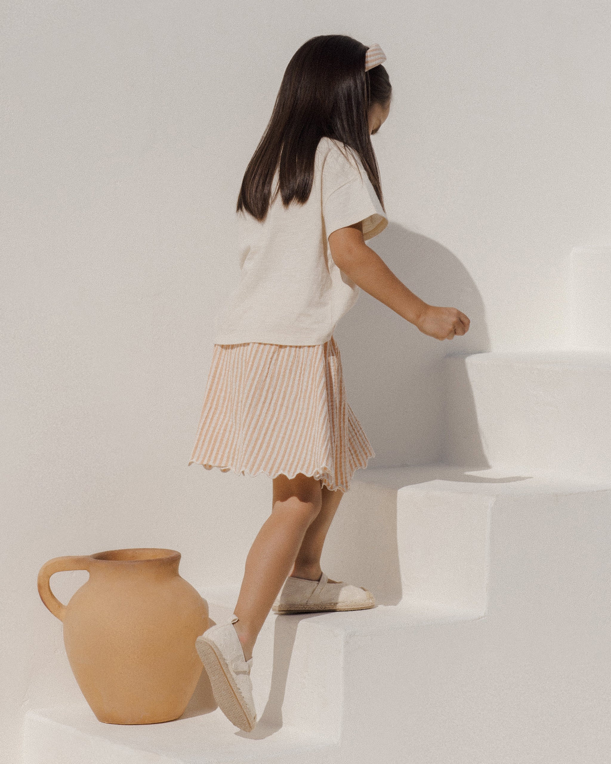  Smocked V Mini Skirt || Grapefruit Stripe、mySite、layawaytickets