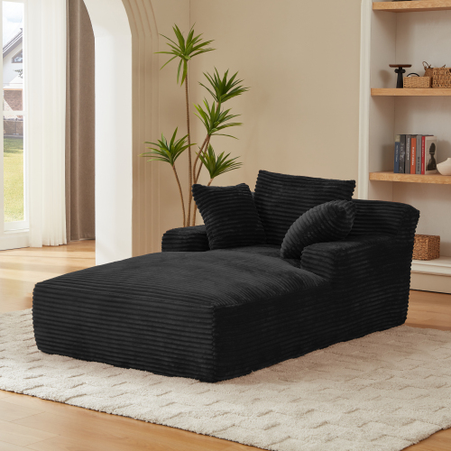  Oversized Chaise Lounge Chair Indoor, Corduroy Upholstered Modern Sofa Couch,No Assembly Required,Comfy Sleeper Sofa for Living Room,Office、、yumabirdnaturehistoryfestival