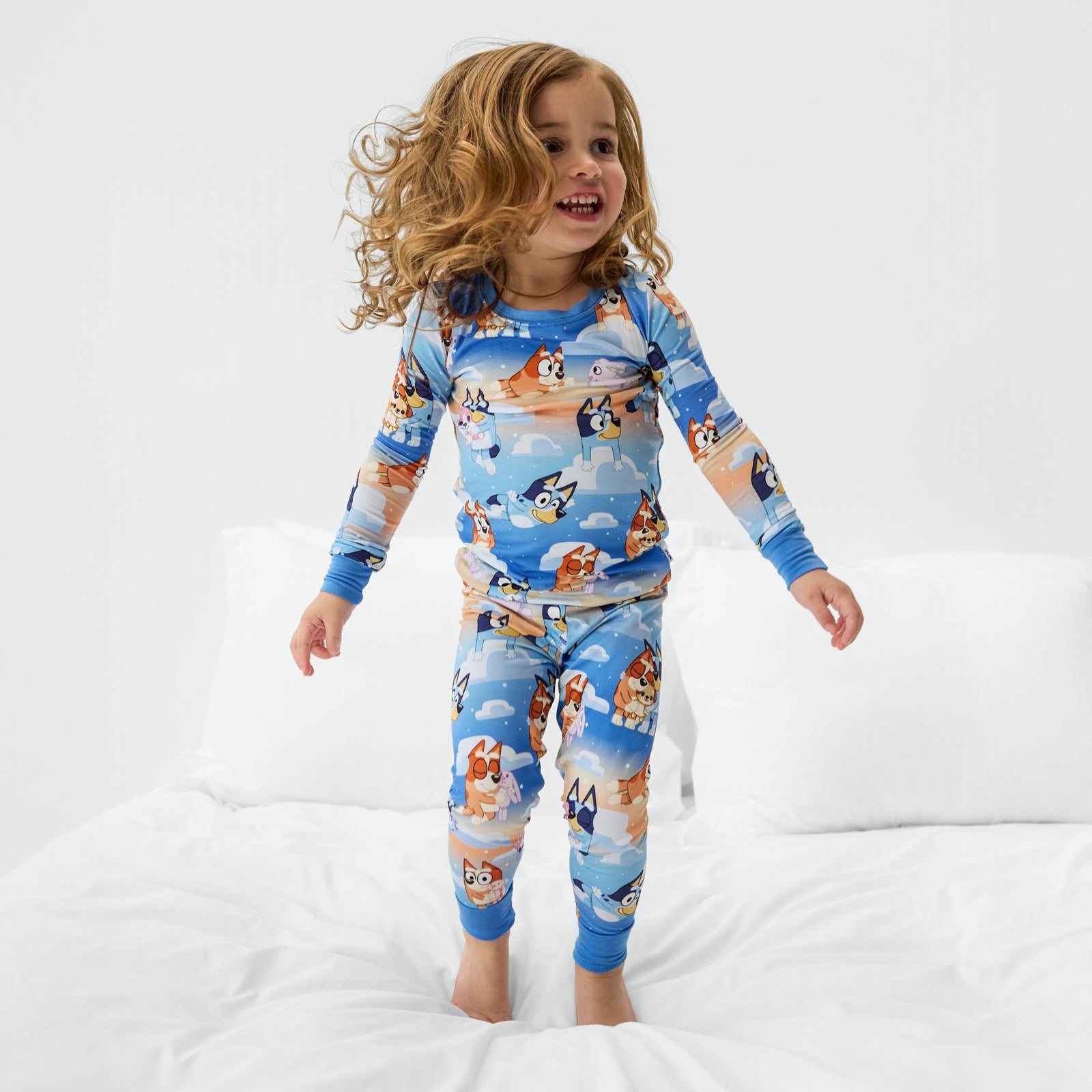 Bluey Blue Sleepytime Two-Piece Long Sleeve & Pants Pajama Set、mySite、g9winljtr