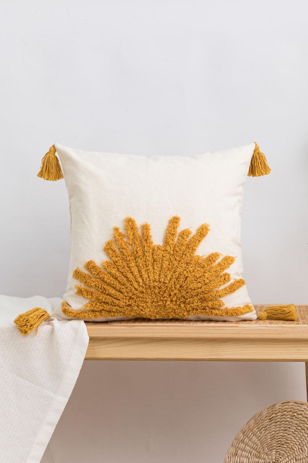 Sun Graphic Tassel Decorative Throw Pillow Case、mySite、g9winljtr