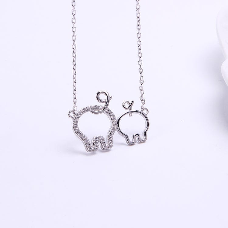 Best Friends Piggies, Pair of Pig Butts Necklace! Yellow, Rose or White Gold Plated、mySite、g9winljtr