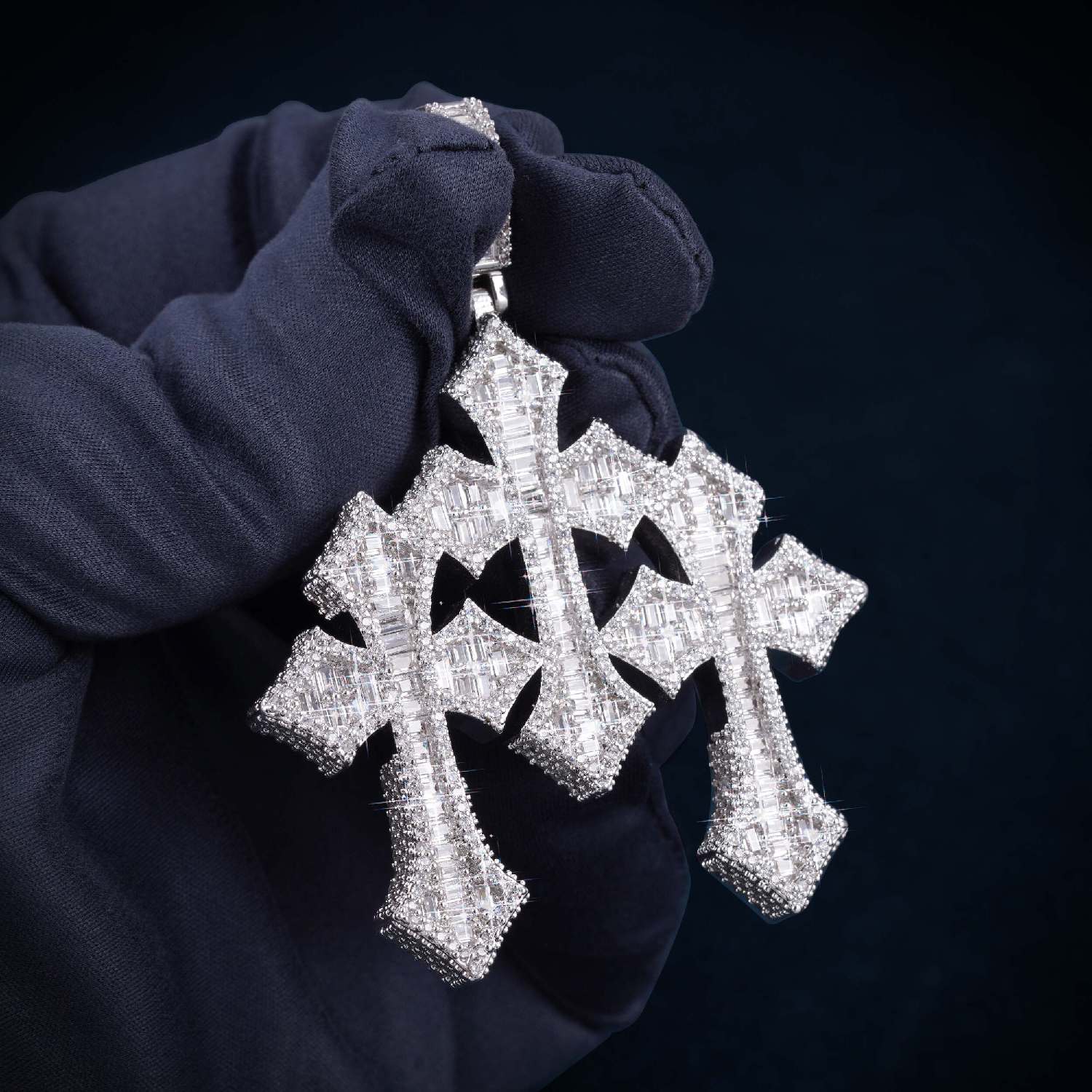 VVS Triple Cross Pendant 14K Gold、mySite、hinf8tx79