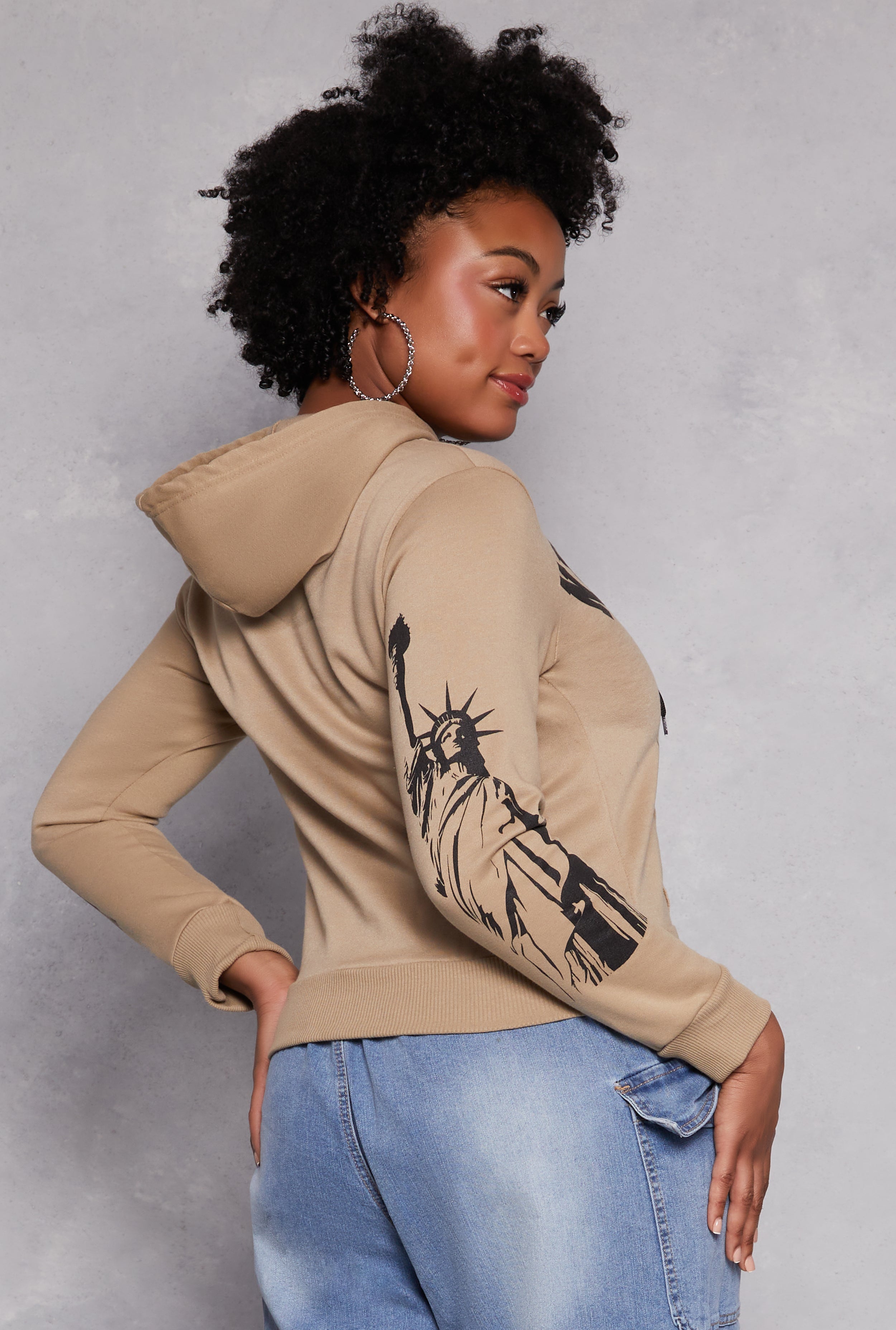 Plus Size New York City Graphic Hoodie、mySite、camillekostekn