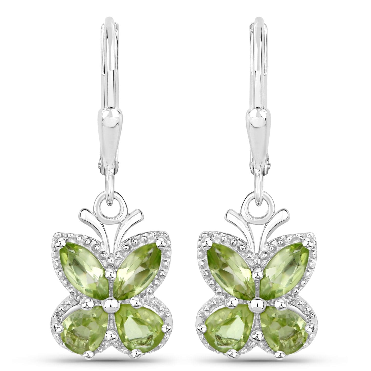 Gemstone Butterfly Earrings in Sterling Silver-Amethyst, Garnet, Peridot or Topaz、mySite、g9winljtr