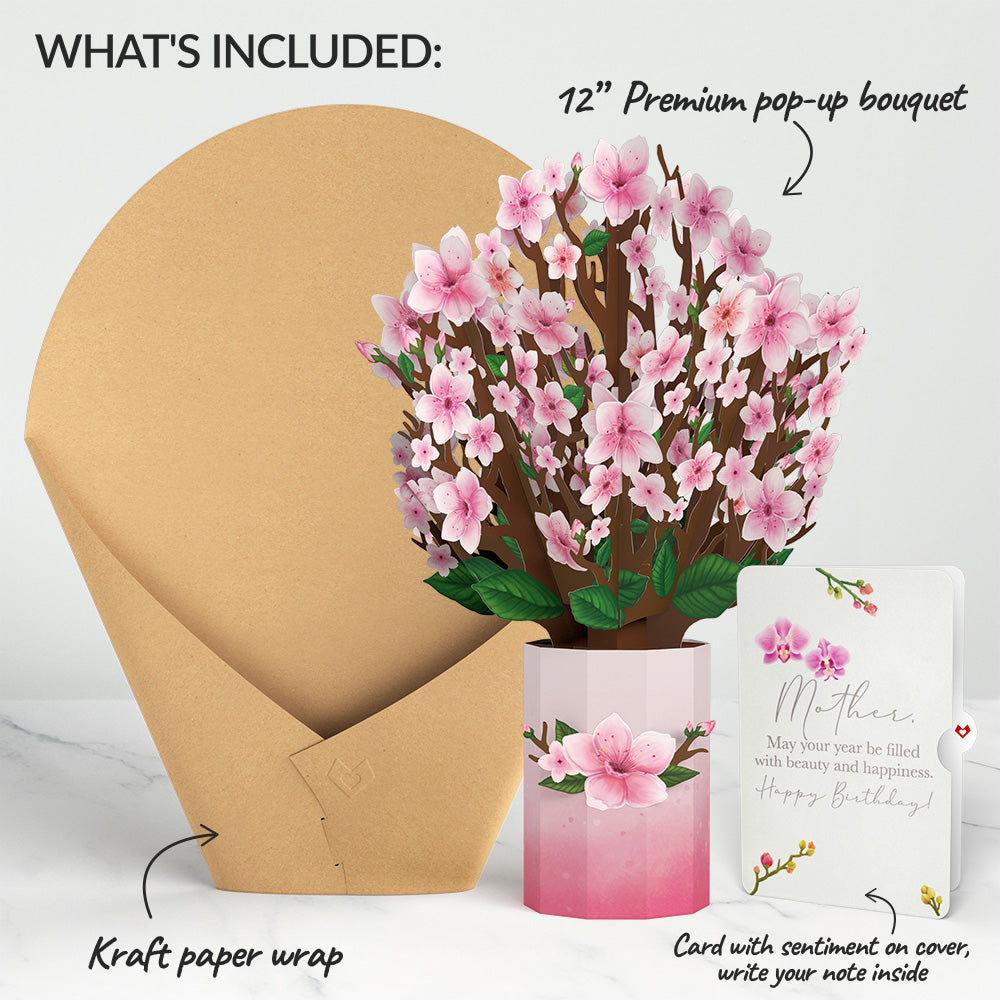 Cherry Blossom Birthday Bouquet and Sentiment Set for Mother、mySite、solidvoid