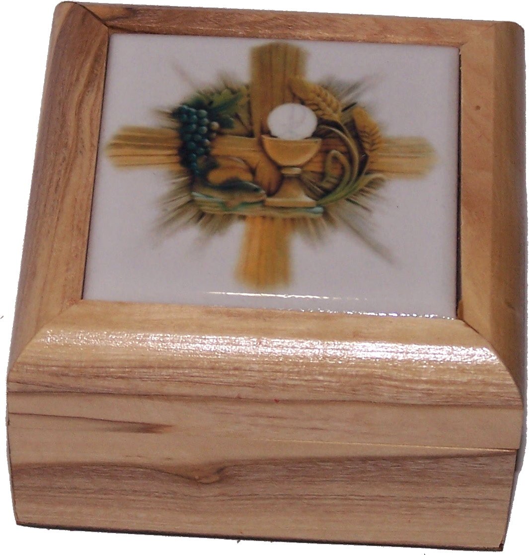Holy Land Market First Communion Box - Rosary Box - Bethlehem Olive Wood、mySite、topwebapps