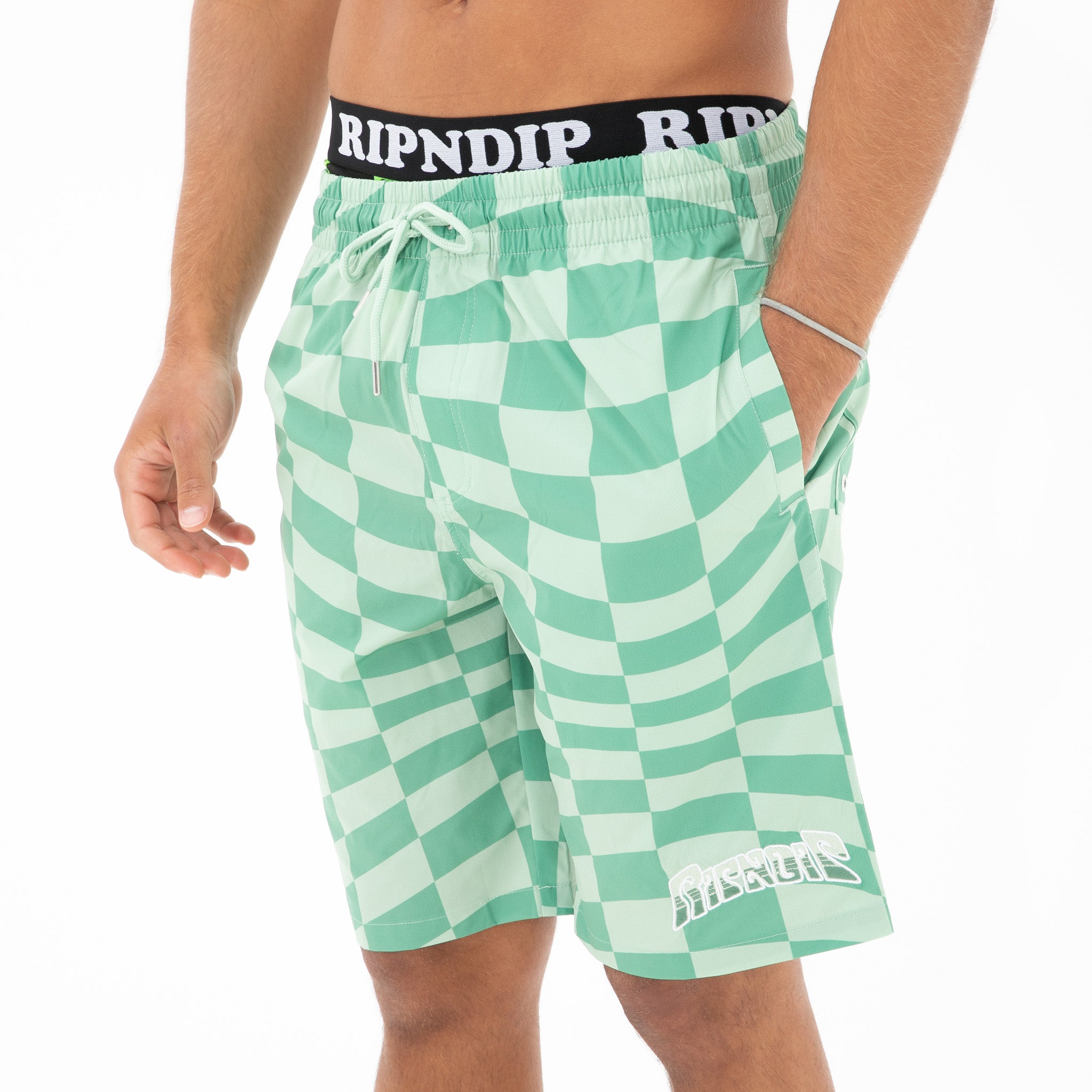  Checked Swim Shorts (Olive/Pine)、mySite、merchandisen