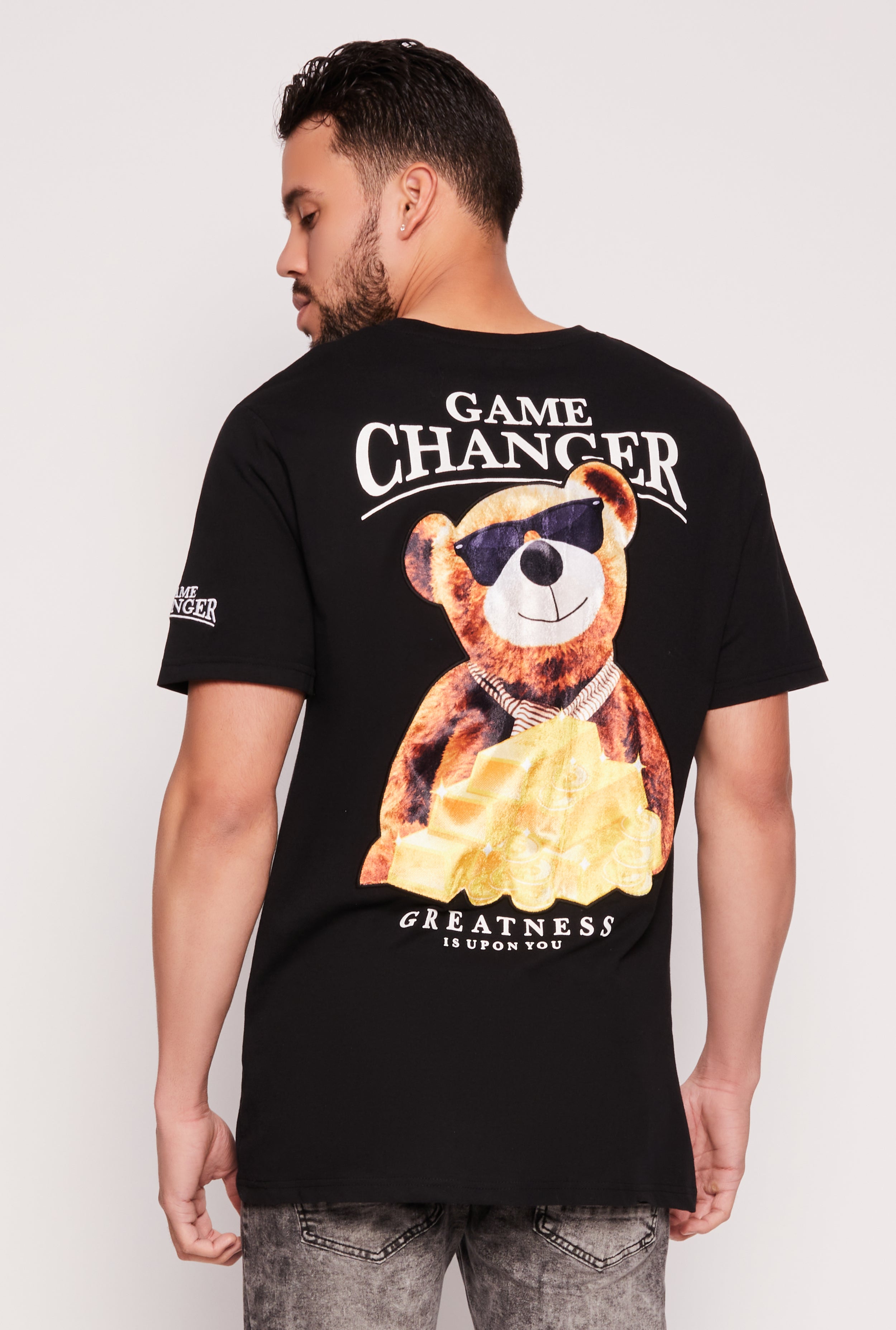 Mens Velvet Burnout Game Changer Graphic Tee、mySite、camillekostekn