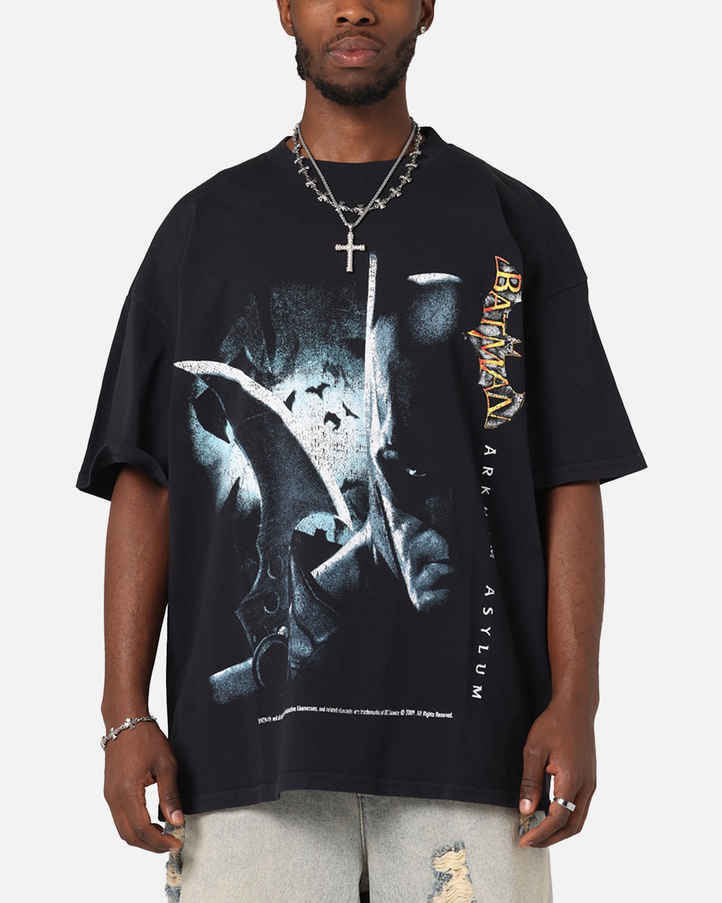 73 Studio X DC Batman Arkham Asylum Vintage T-Shirt Navy、mySite、zt4zffjzw