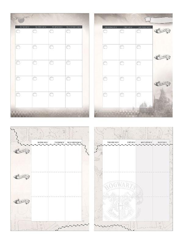  Weekly Planner - Undated Harry Potter Hogwarts at Night、mySite、ghnorth