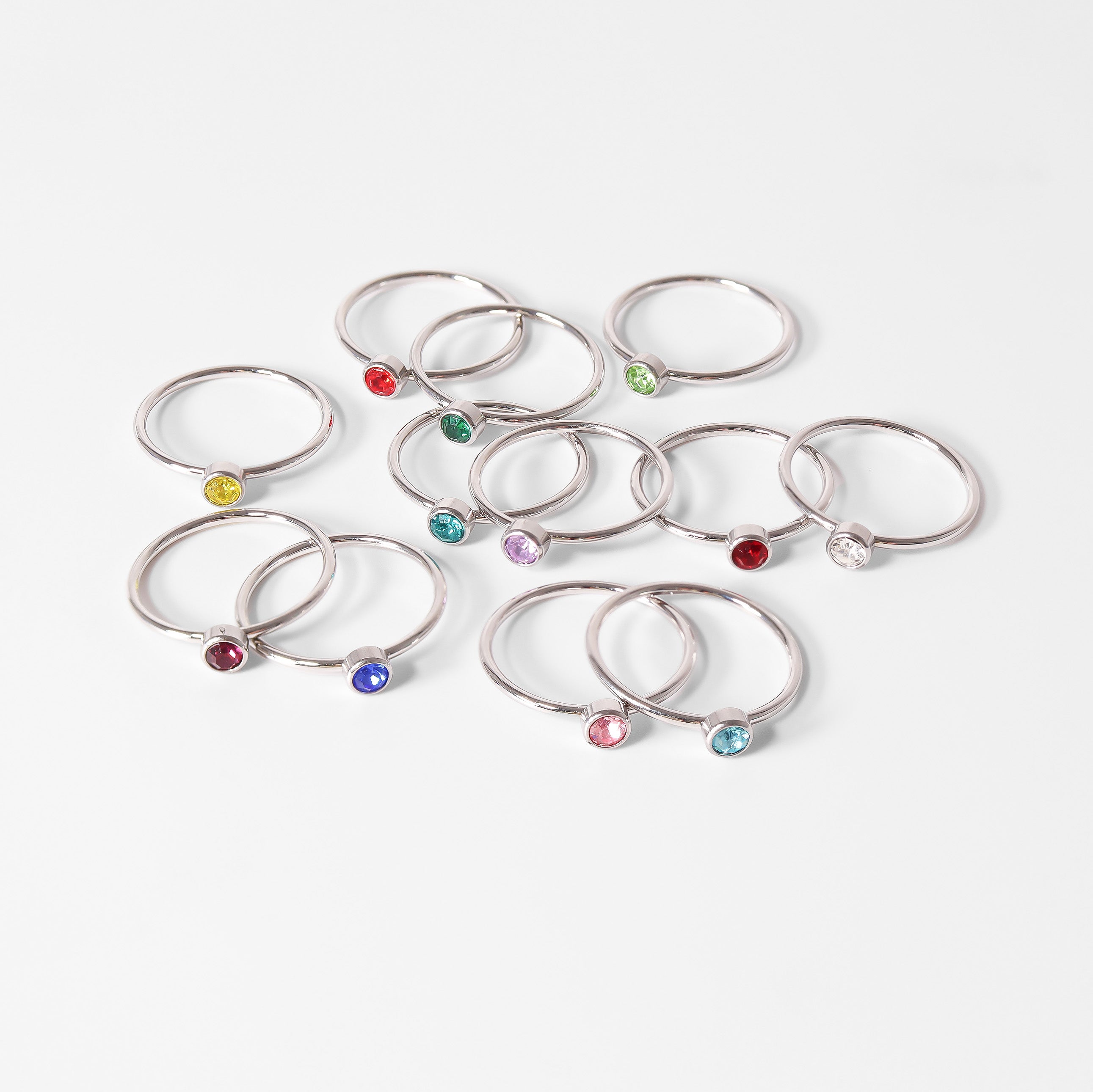 Stainless Steel Birthstone Stacking Ring Size 3 / ZRJ1000、mySite、dreamappss