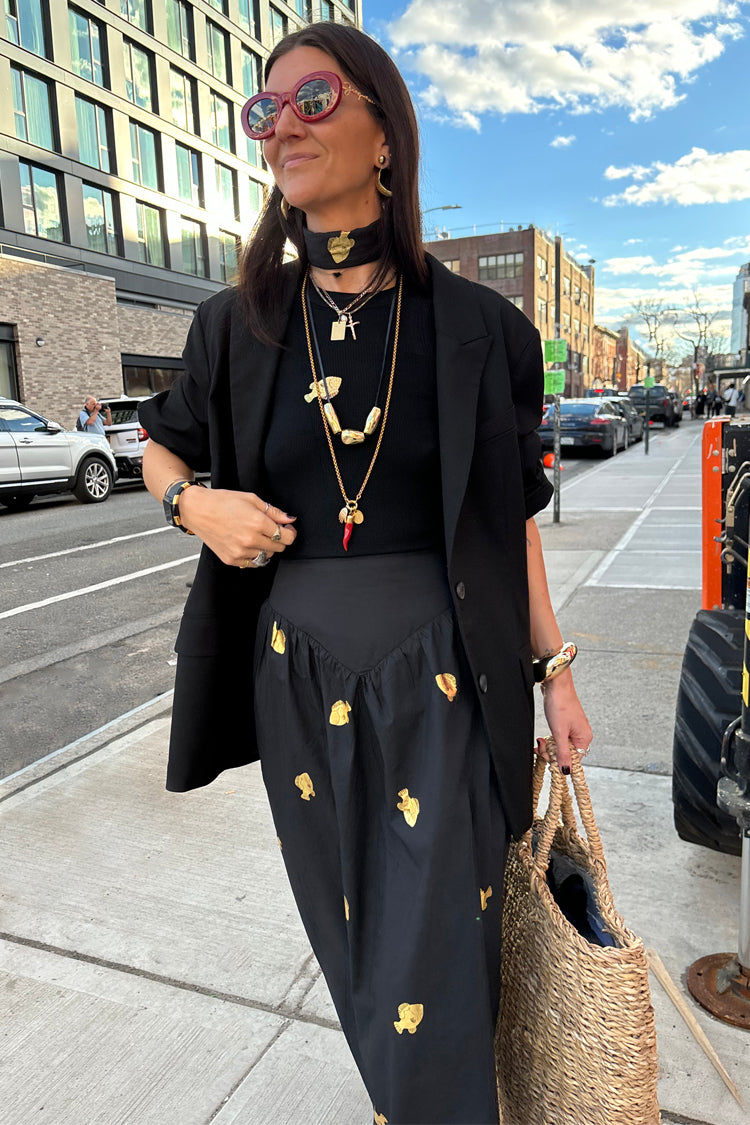 Black Marra Skirt With Gold Fish Fleck、mySite、solidvoid