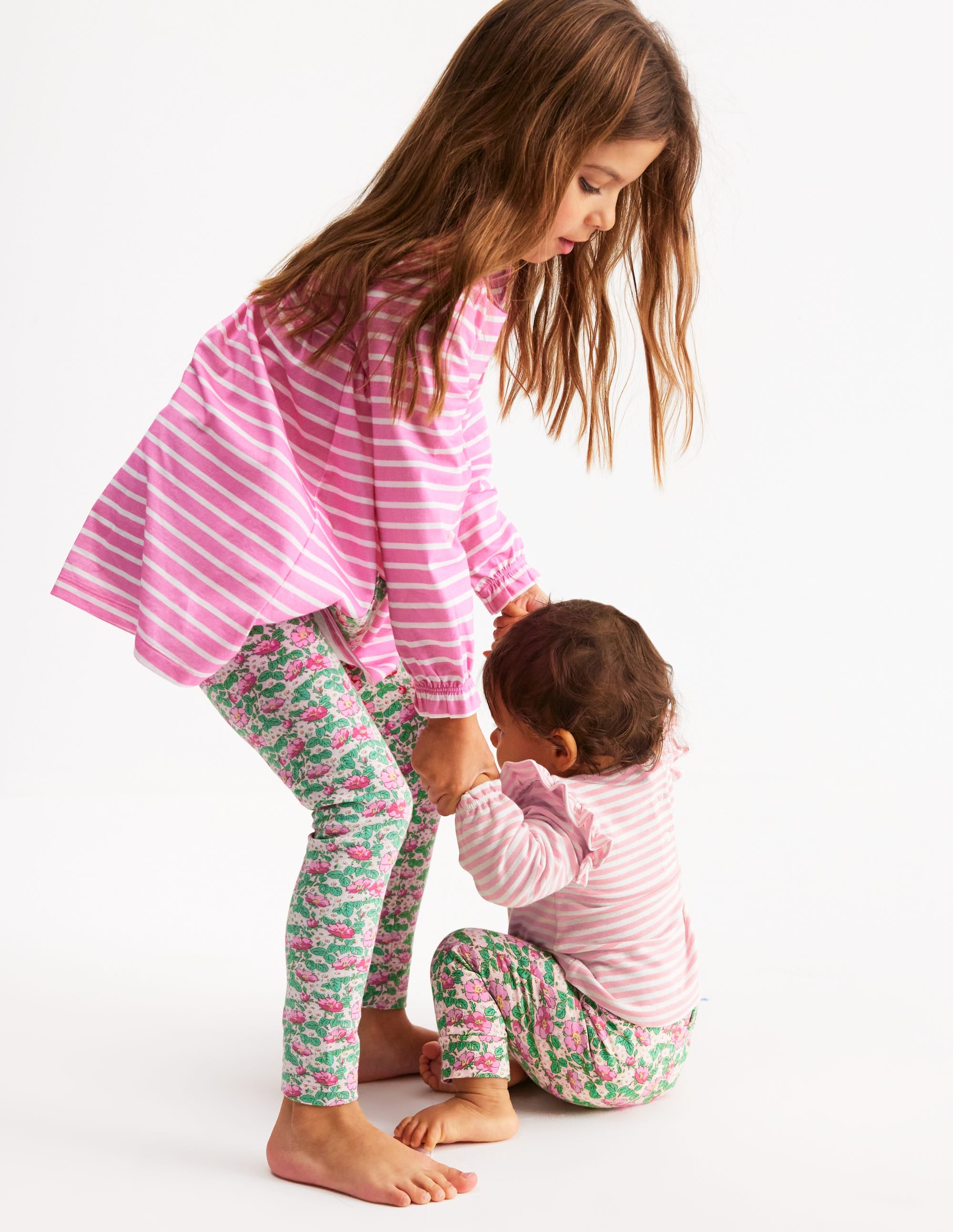  Long-sleeved print tunic set-Chalk Pink Wild Rose、mySite、ashleygrahame