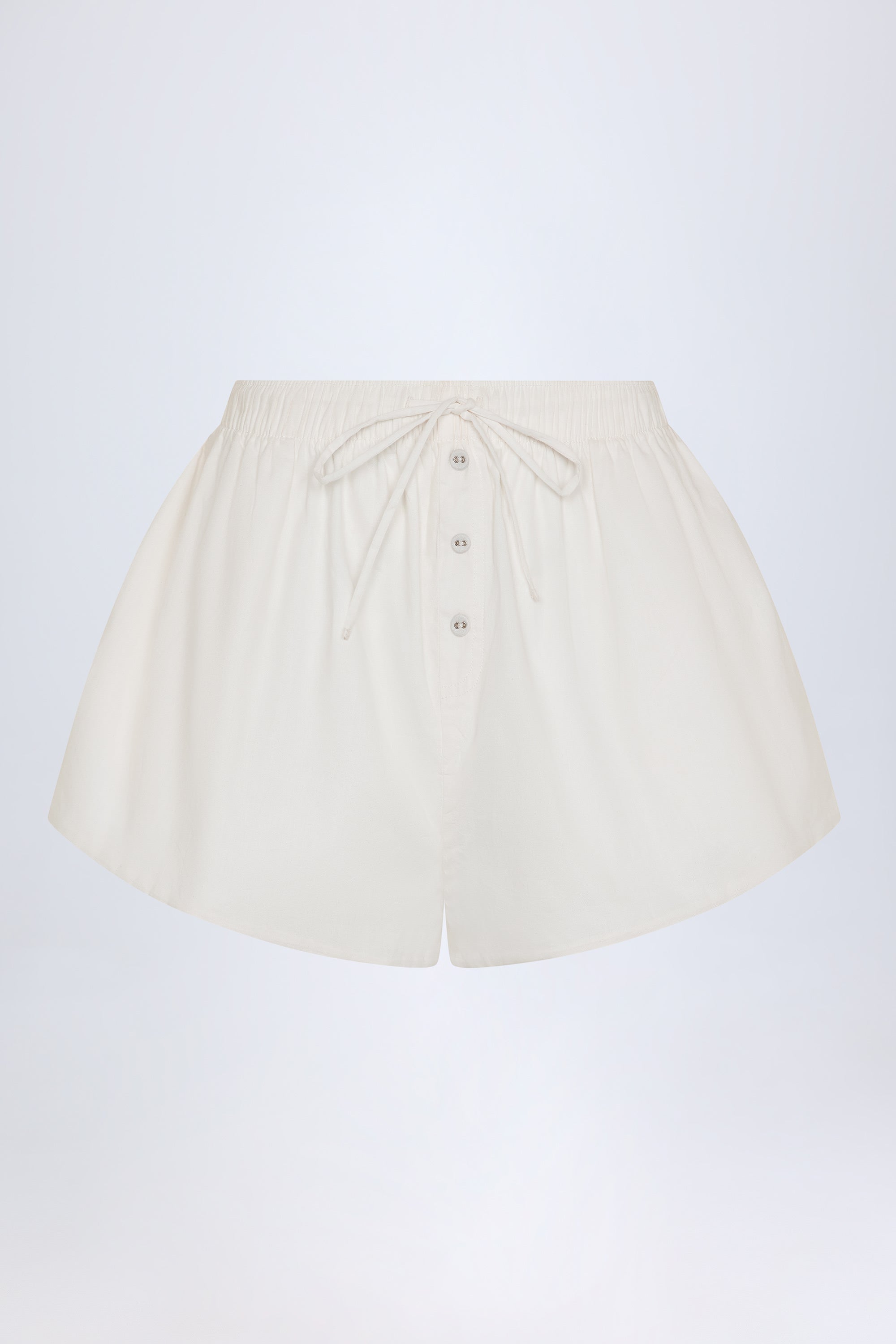  Tie-Front Mid-Rise Shorts in White、mySite、sugarbowlscore