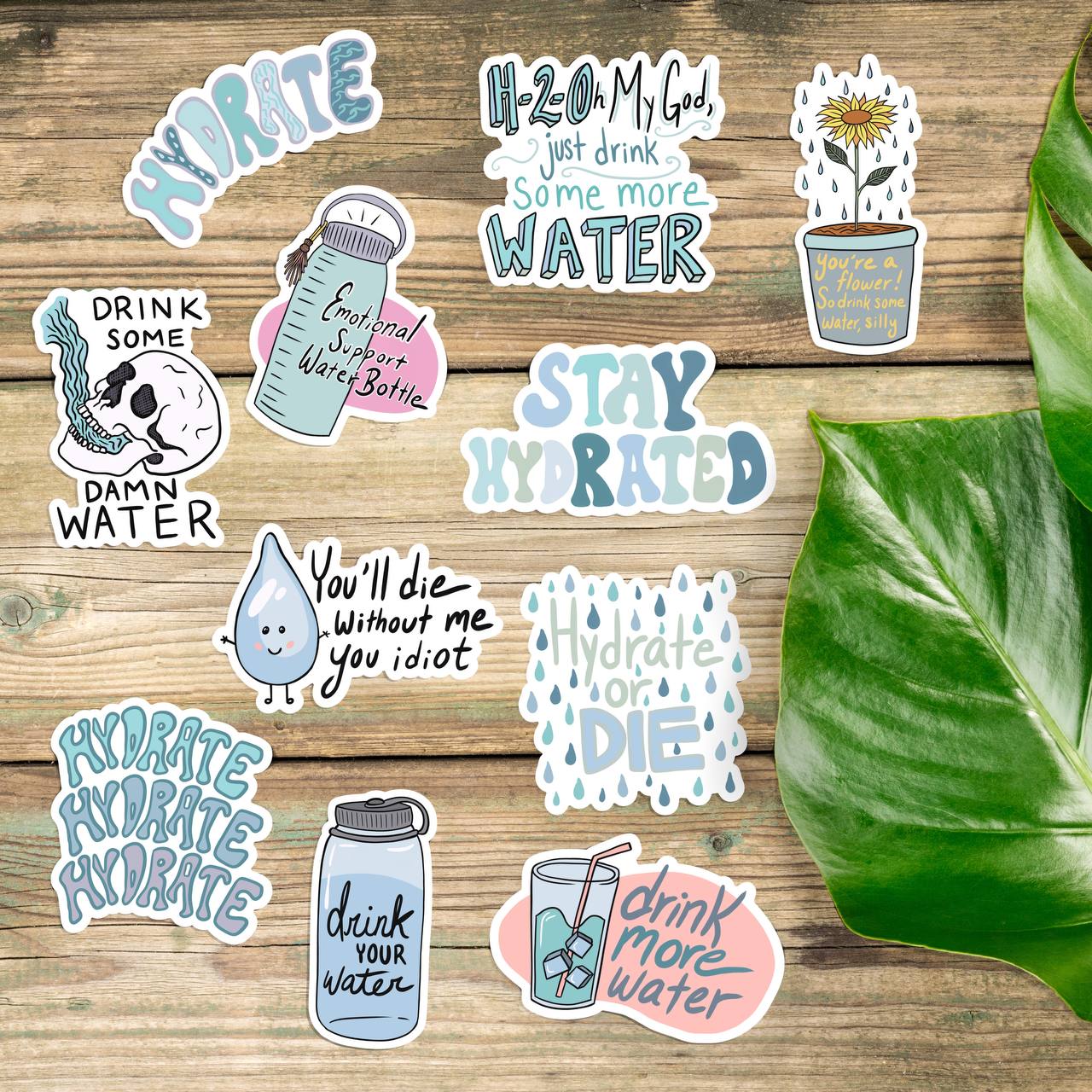  Stay Hydrated Sticker 11 Pack、mySite、ghnorth