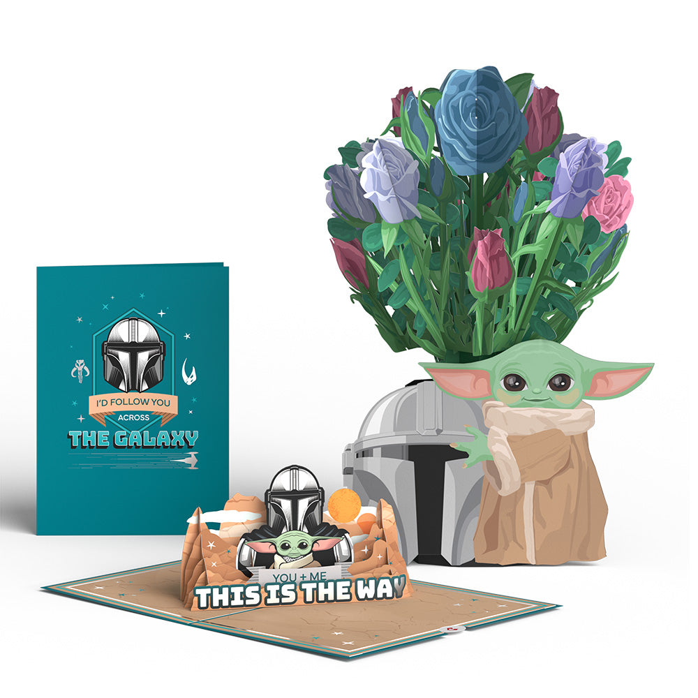 Star Wars™ The Mandalorian Grogu™ This Is the Way Pop-Up Card & Flower Buds Bouquet Bundle、mySite、solidvoid