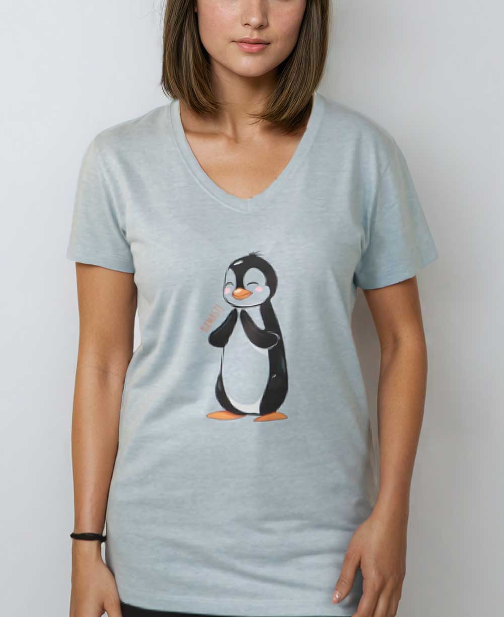 Namaste Penguin Women's Recycled T-Shirt、mySite、topwebapps