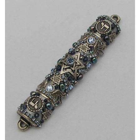 Michal Golan Swarovski Crystal, Freshwater Pearl & Iolite Mezuzah、mySite、topwebapps
