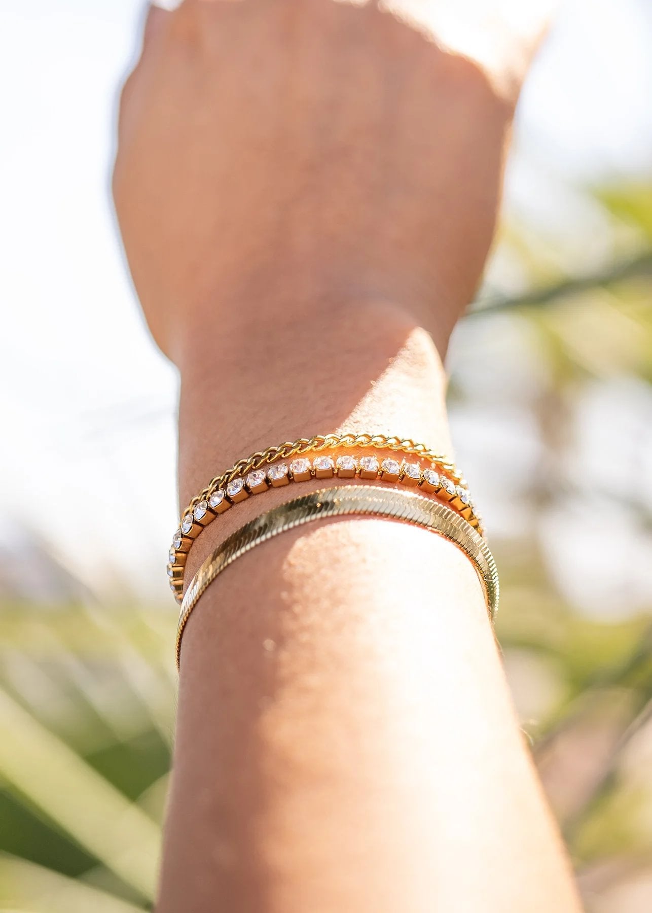 25 pc 18K Gold PVD Coated Stainless Steel Women's Layered Bracelet Set / BND0020、mySite、dreamappss