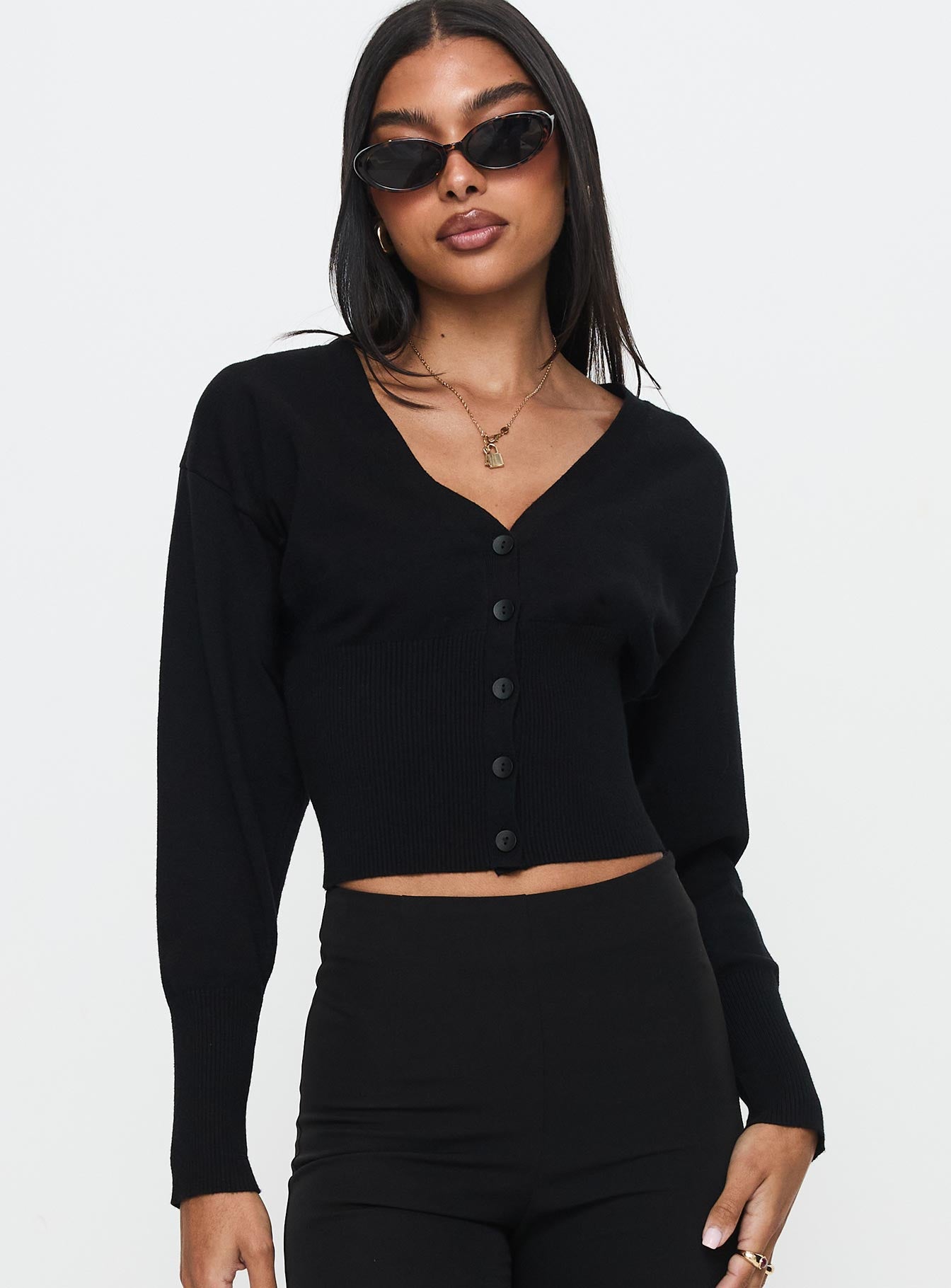 Wistfully Knit Cardigan Black、mySite、solidvoid