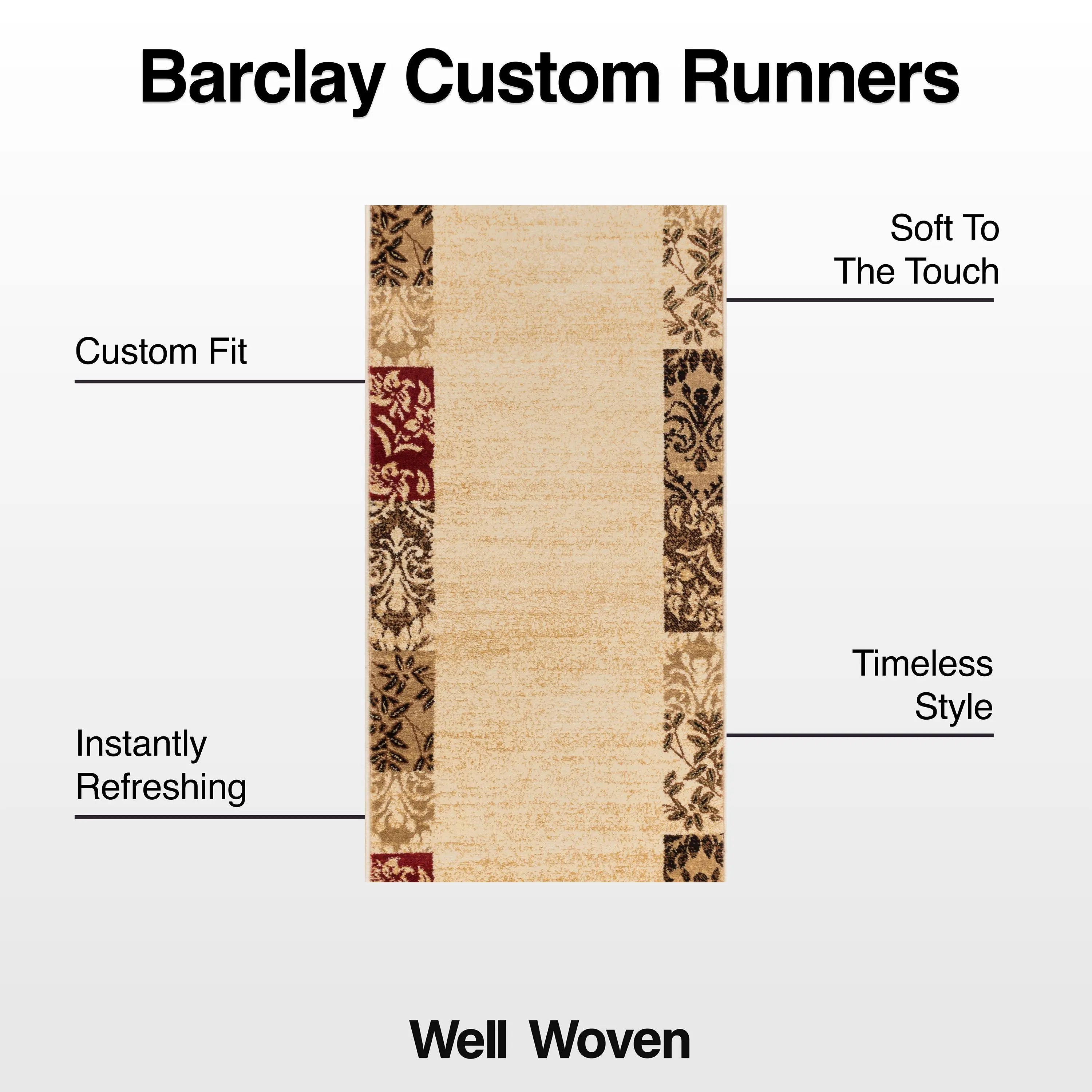 Vane Willow Damask Custom Size Runner Transitional Beige 27 Inch Wide x Choose Your Length Hallway Runner Rug、mySite、gigharbornorthrealestate