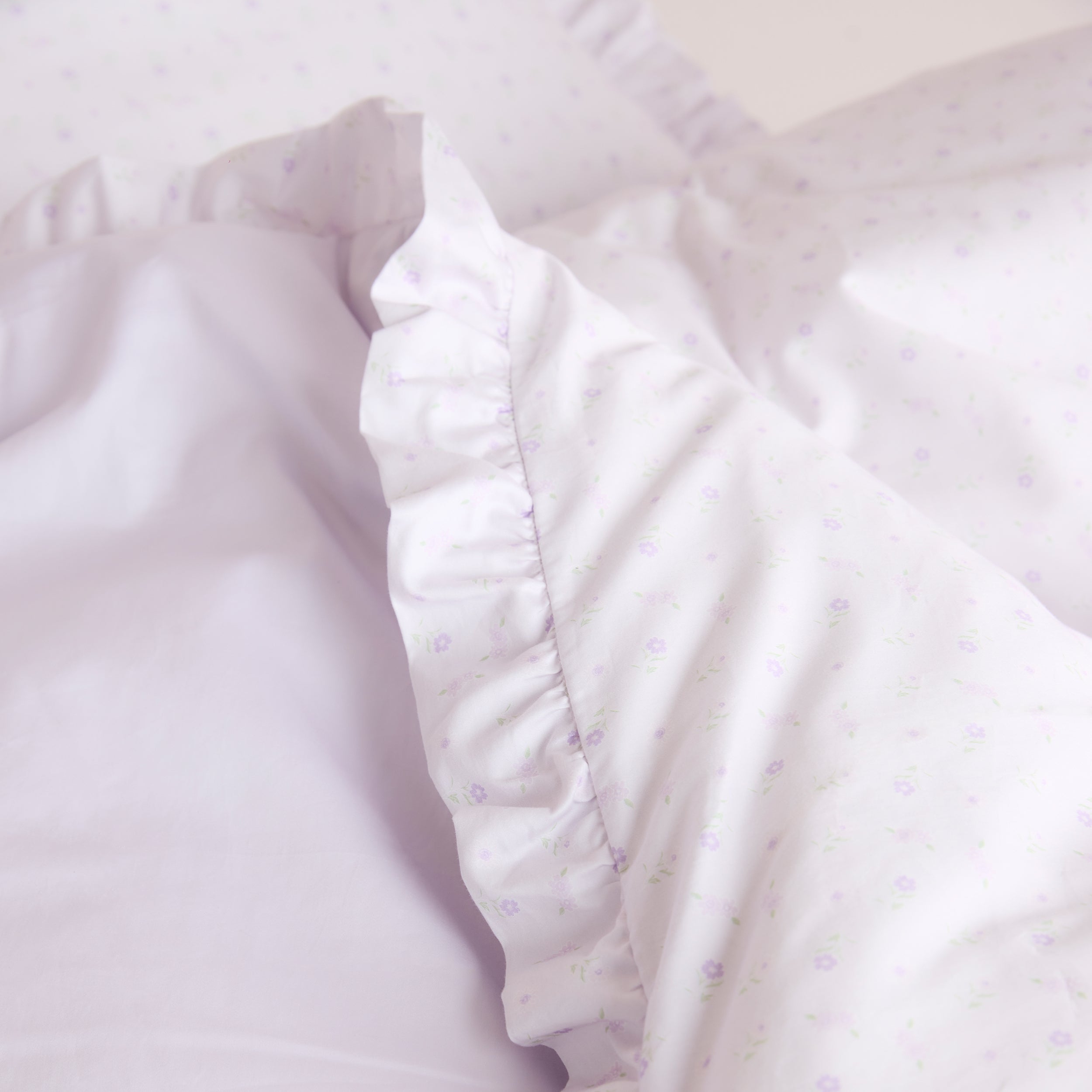 Frill Edge Duvet Cover - Lilac Floral、mySite、bengalsvssteelers