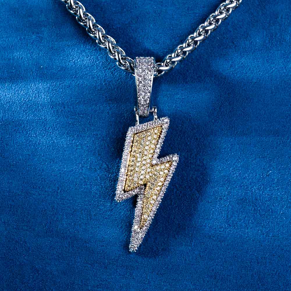 Moissanite Lightning Bolt Pendant 14K Gold、mySite、hinf8tx79